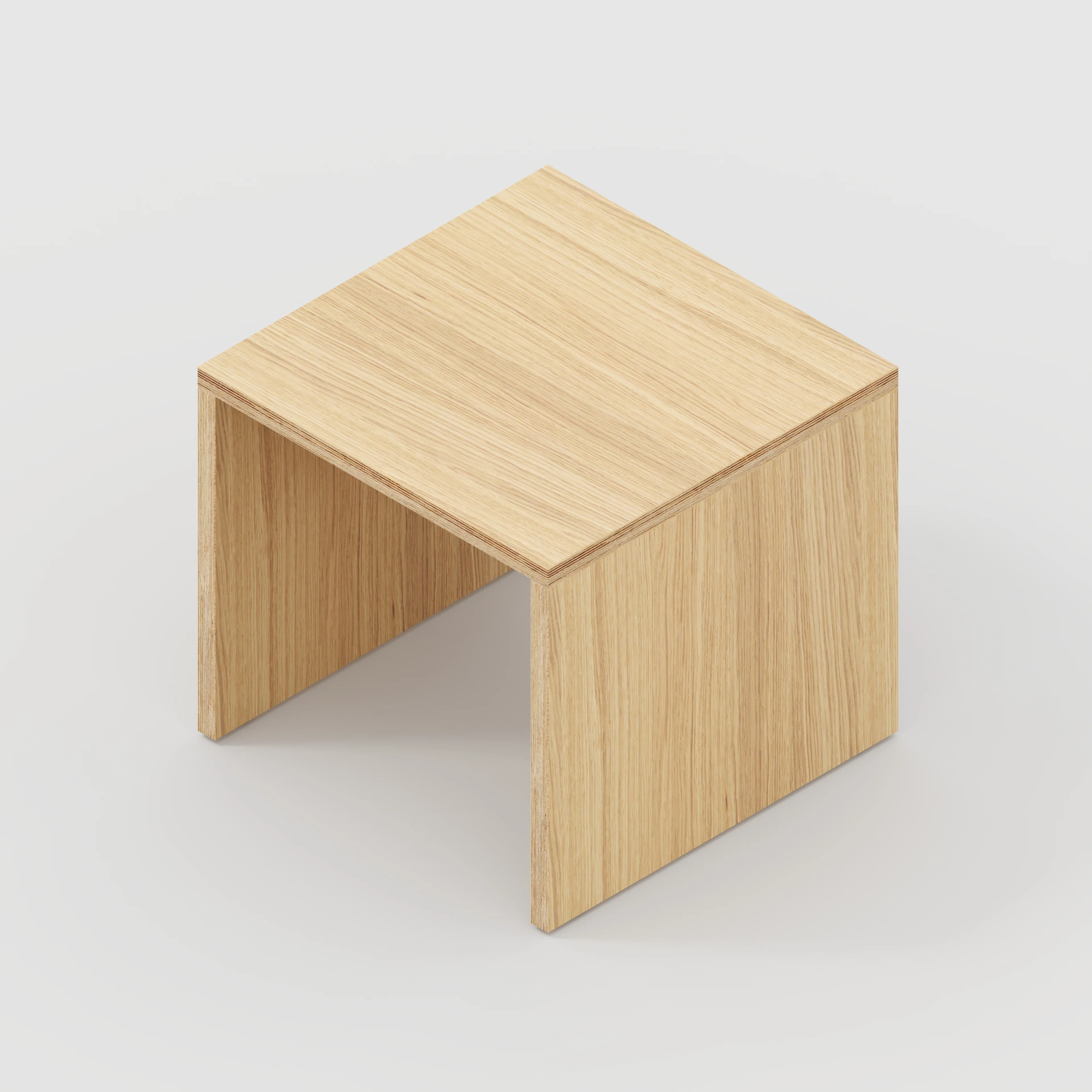 Plywood Side Table with Solid Sides - Plywood Oak - 500(w) x 500(d) x 450(h) - Image 5