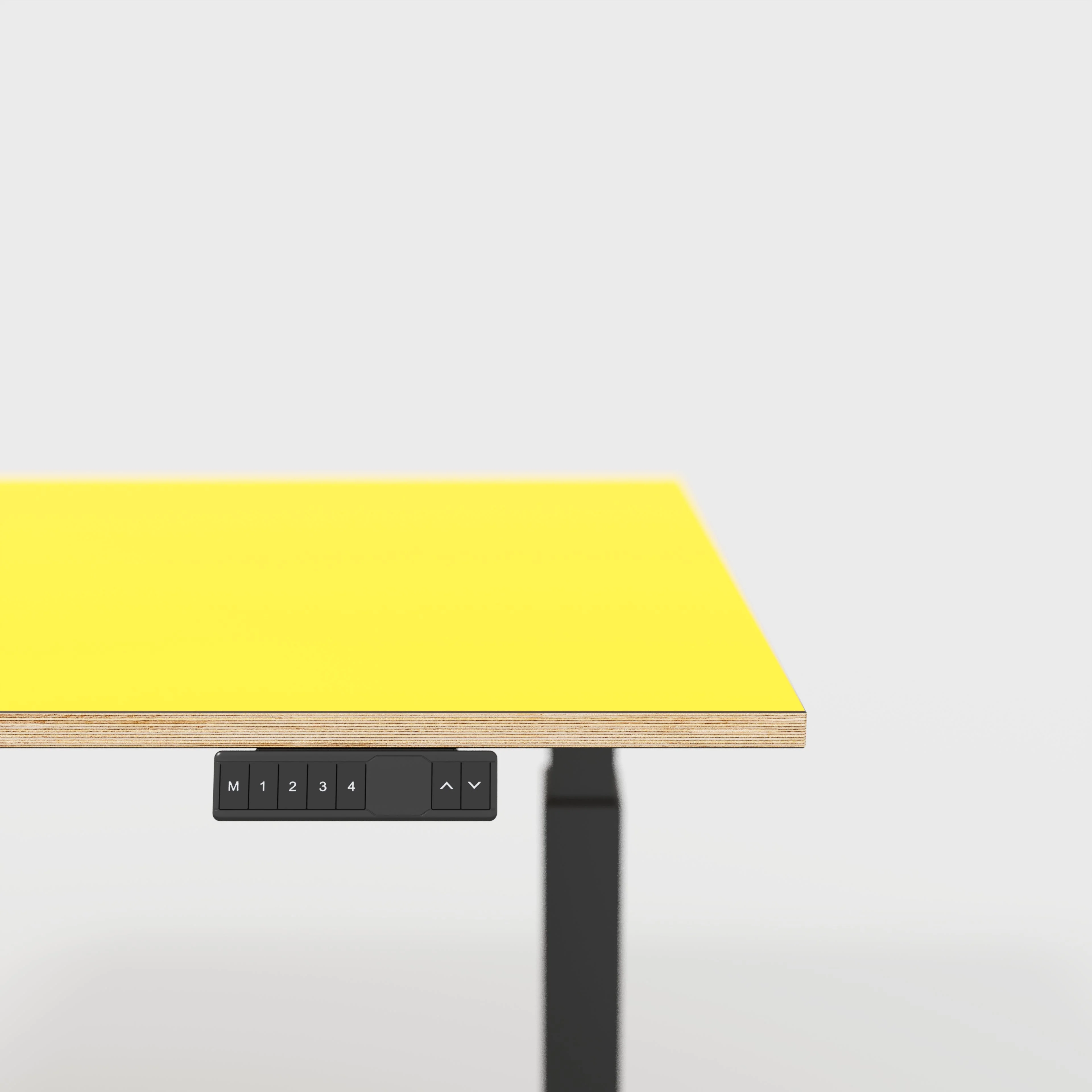 Plywood Sit Stand Desk with Black Frame - Formica Chrome Yellow - 1600(w) x 800(d) - Image 4