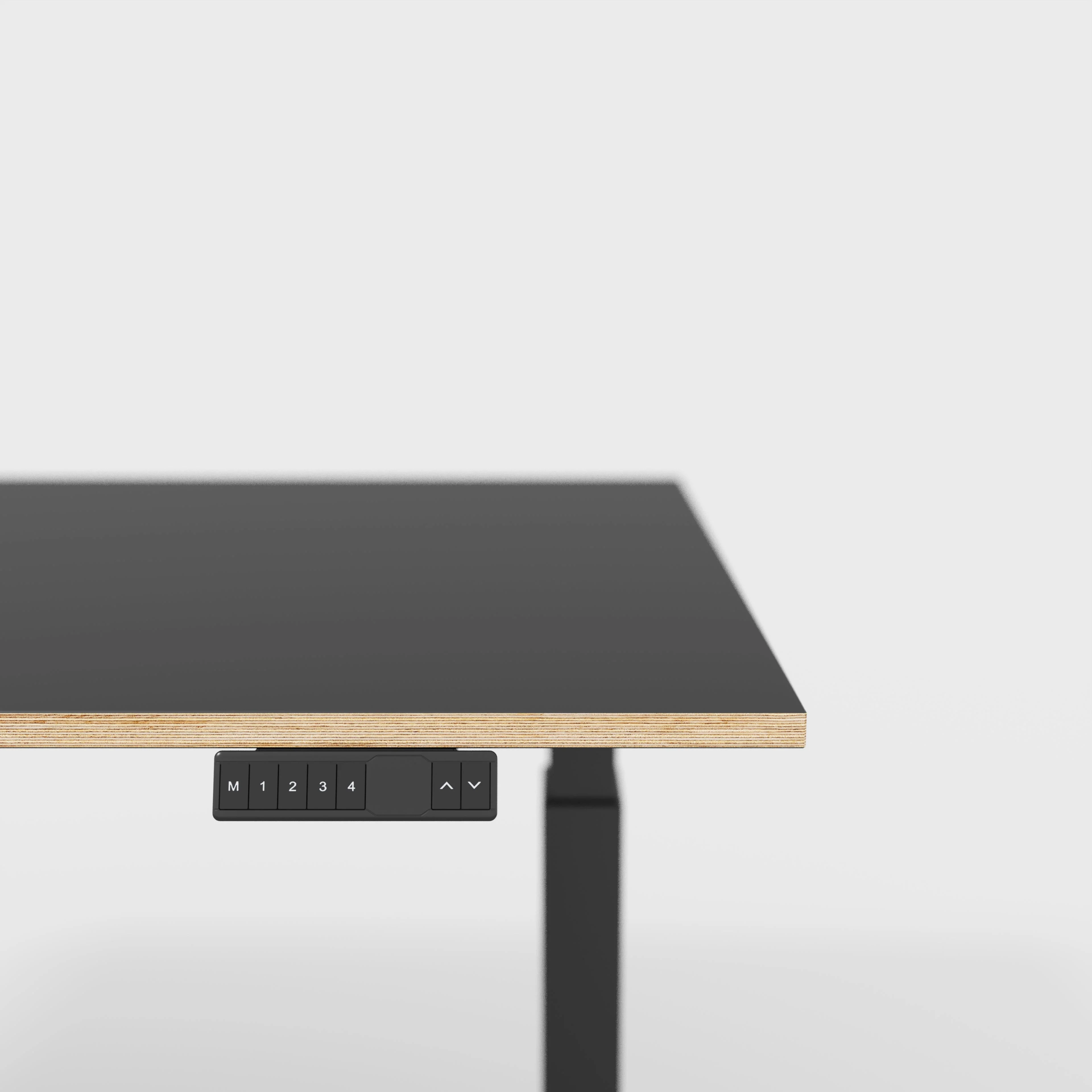Plywood Sit Stand Desk with Black Frame - Formica Diamond Black - 1200(w) x 800(d) - Image 4