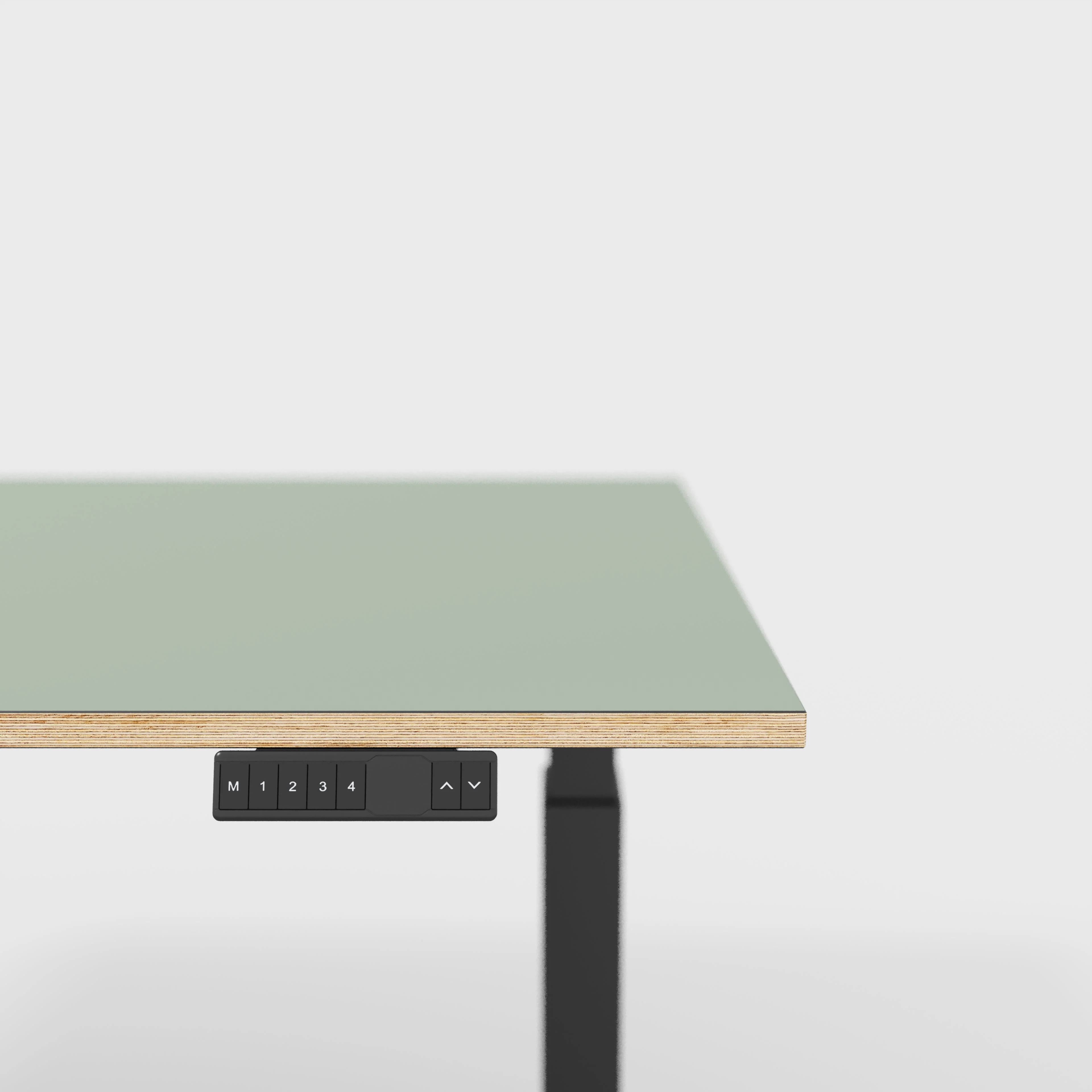 Plywood Sit Stand Desk with Black Frame - Formica Green Slate - 1600(w) x 800(d) - Image 4