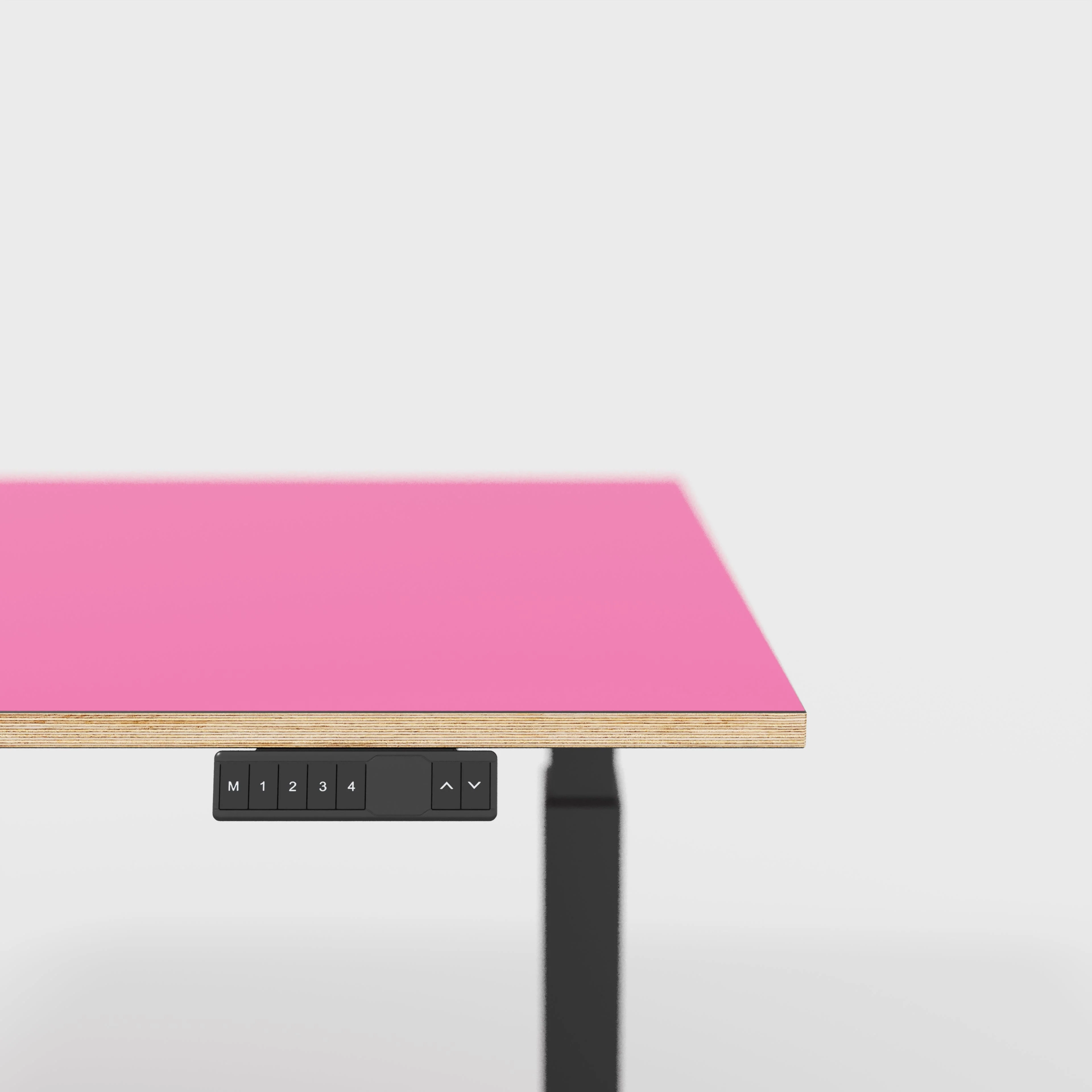 Plywood Sit Stand Desk with Black Frame - Formica Juicy Pink - 1200(w) x 800(d) - Image 4