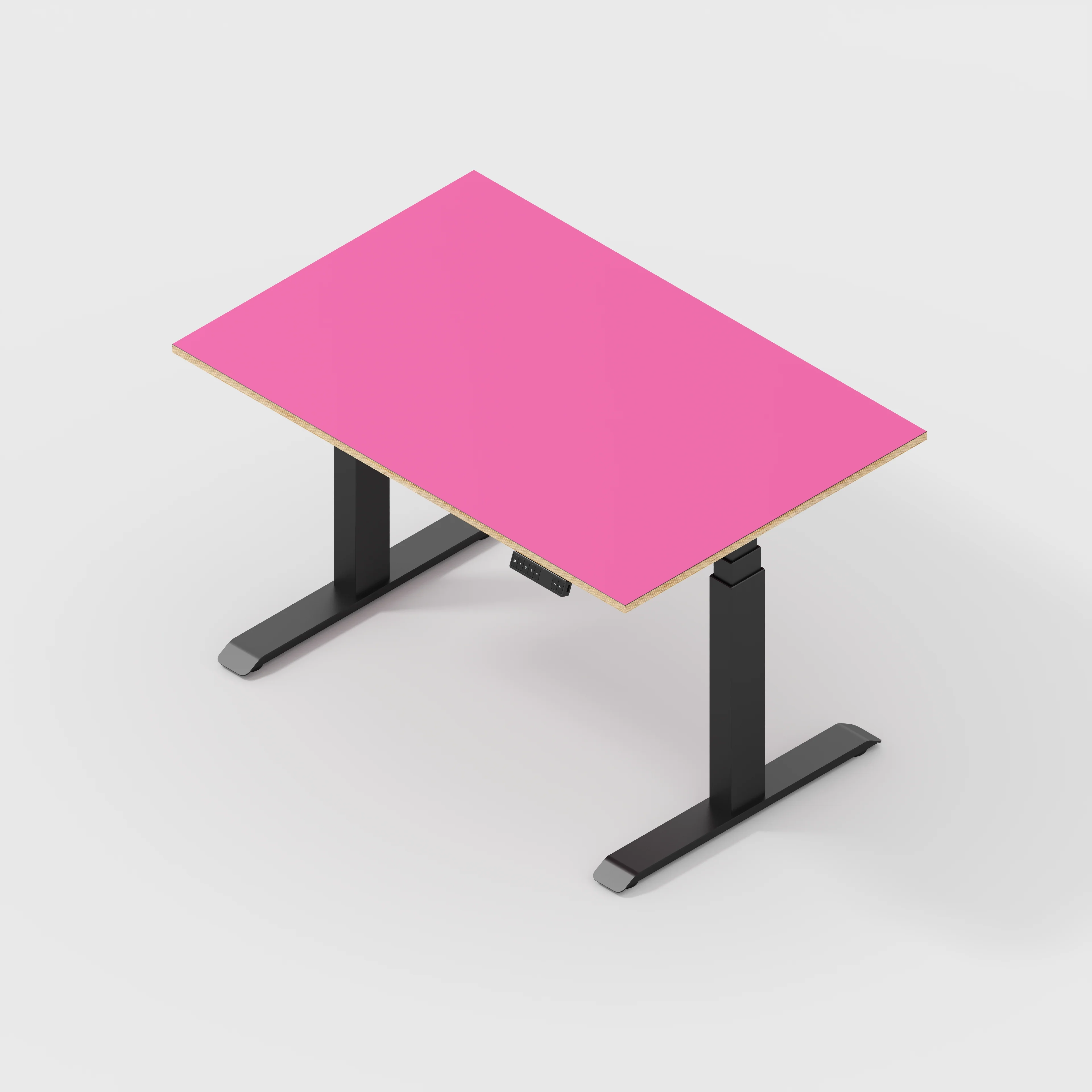 Plywood Sit Stand Desk with Black Frame - Formica Juicy Pink - 1200(w) x 800(d) - Image 5