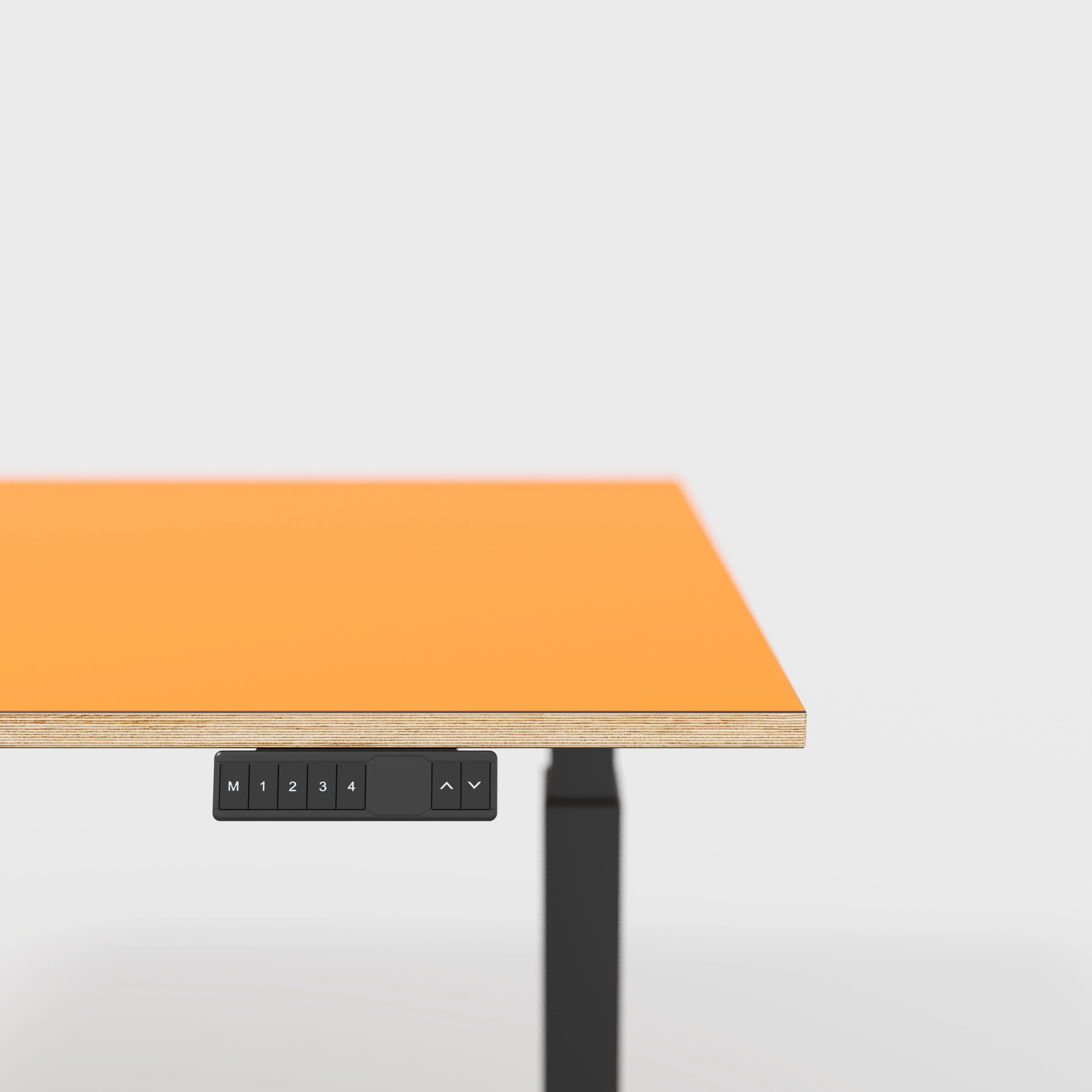 Plywood Sit Stand Desk with Black Frame - Formica Levante Orange - 1200(w) x 800(d) - Image 4