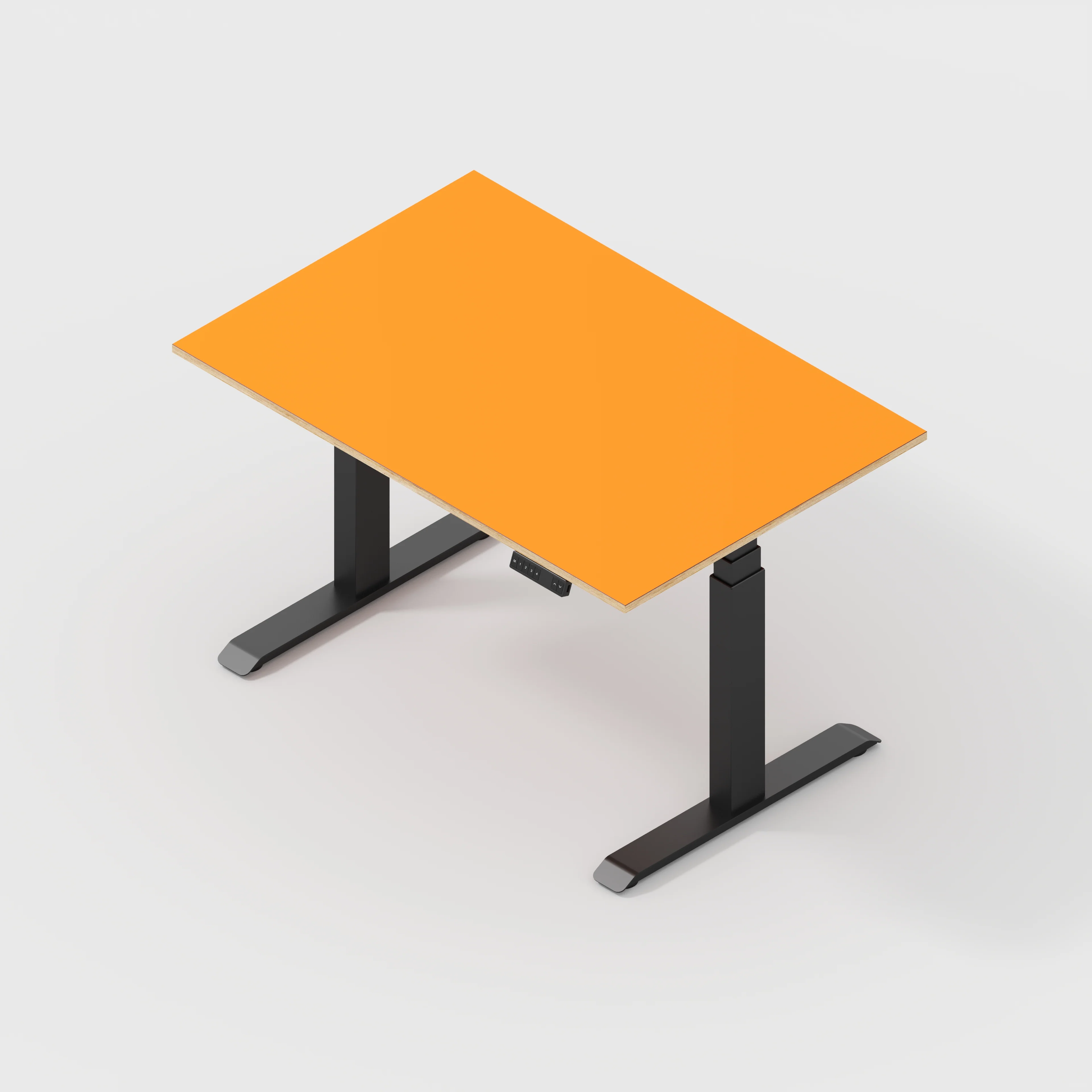 Plywood Sit Stand Desk with Black Frame - Formica Levante Orange - 1200(w) x 800(d) - Image 5