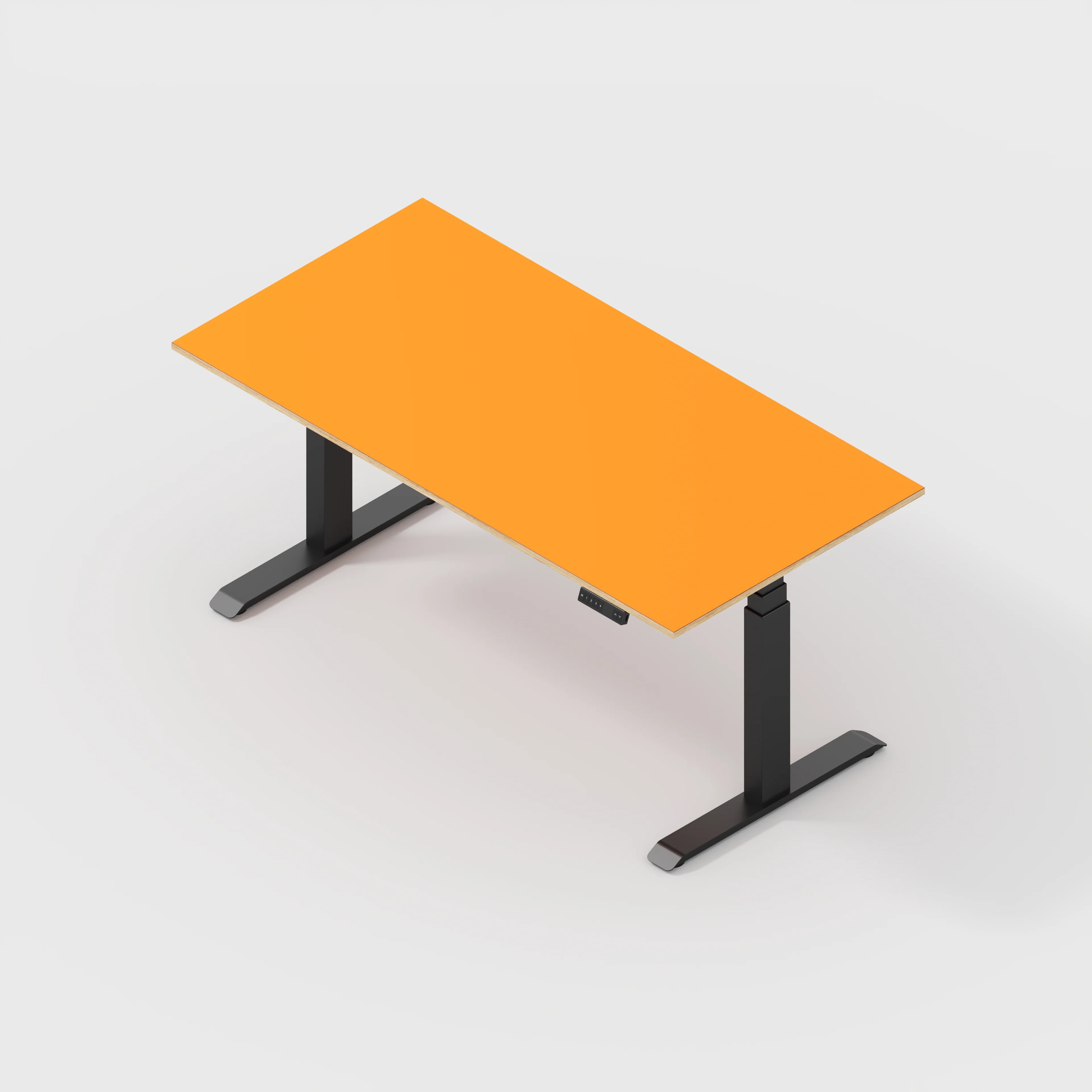 Plywood Sit Stand Desk with Black Frame - Formica Levante Orange - 1600(w) x 800(d) - Image 5