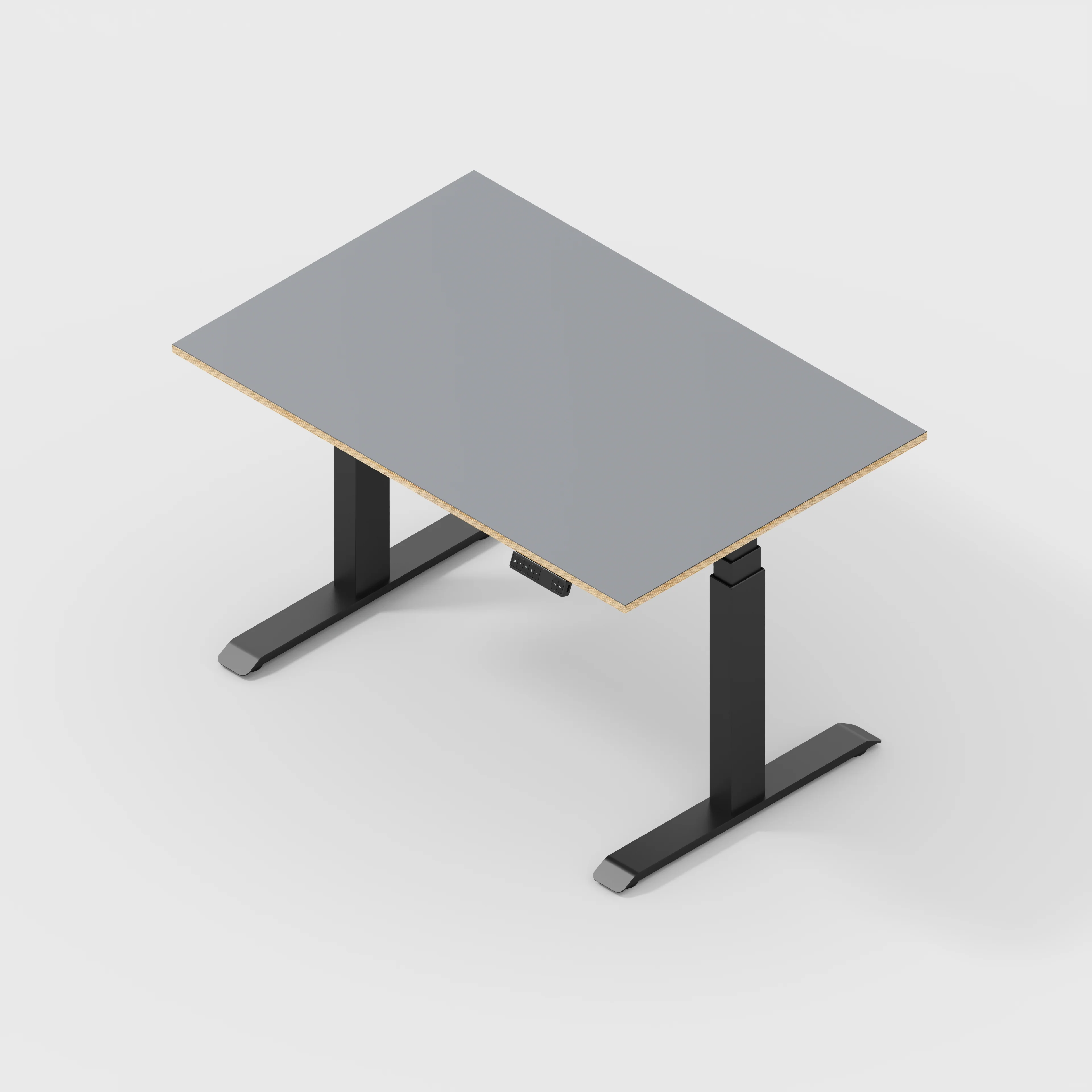 Plywood Sit Stand Desk with Black Frame - Formica Tornado Grey - 1200(w) x 800(d) - Image 5