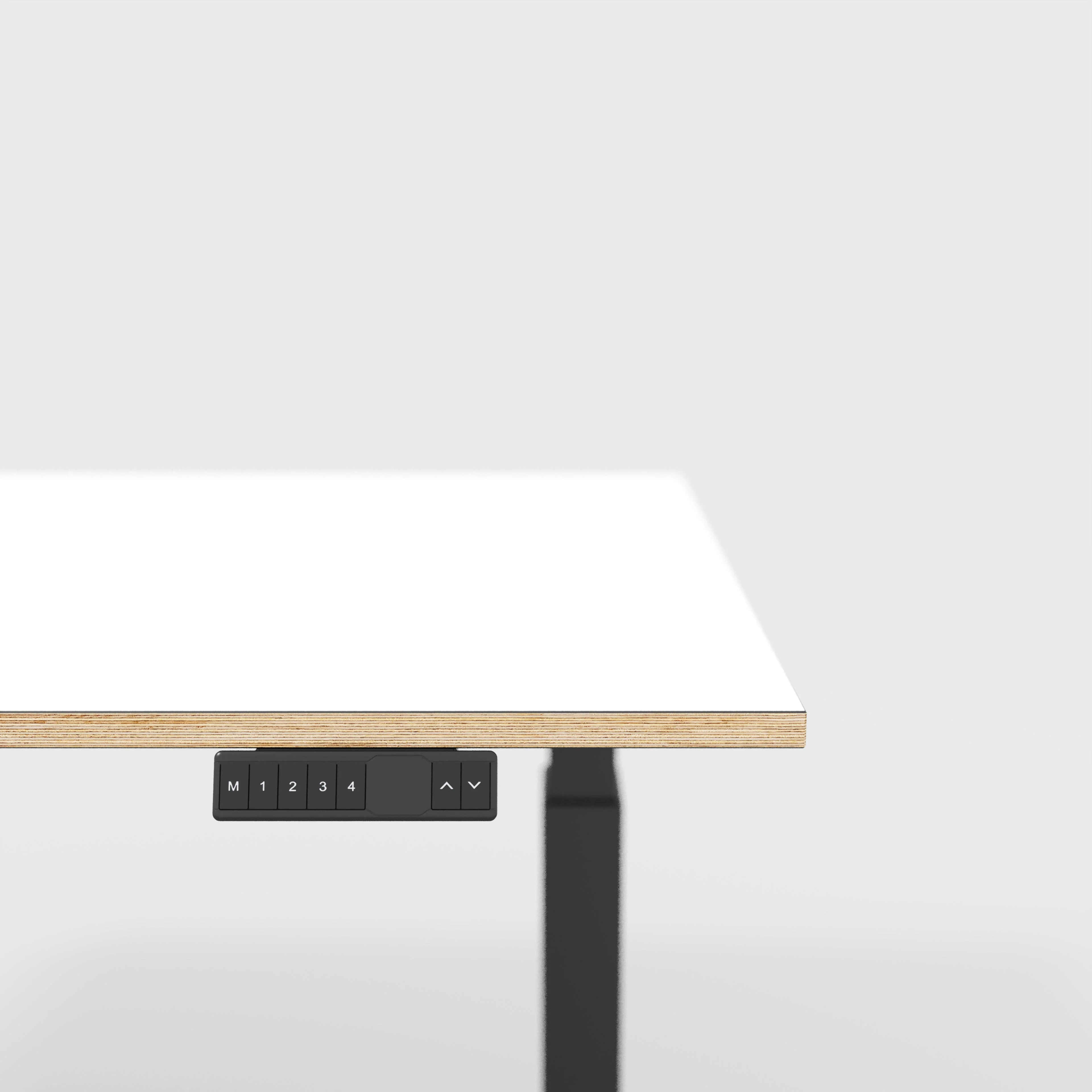 Plywood Sit Stand Desk with Black Frame - Formica White - 1200(w) x 800(d) - Image 4