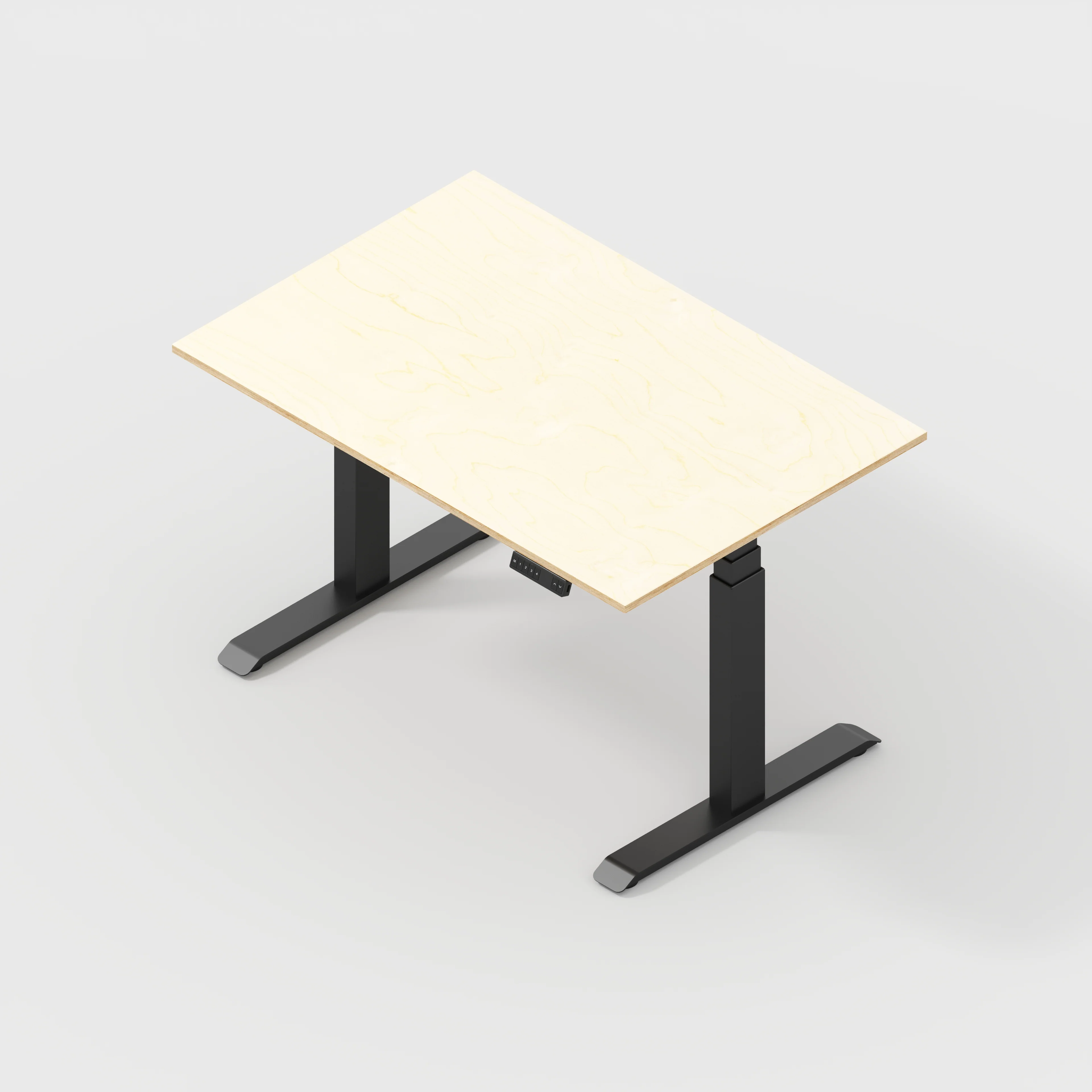Plywood Sit Stand Desk with Black Frame - Plywood Birch - 1200(w) x 800(d) - Image 5
