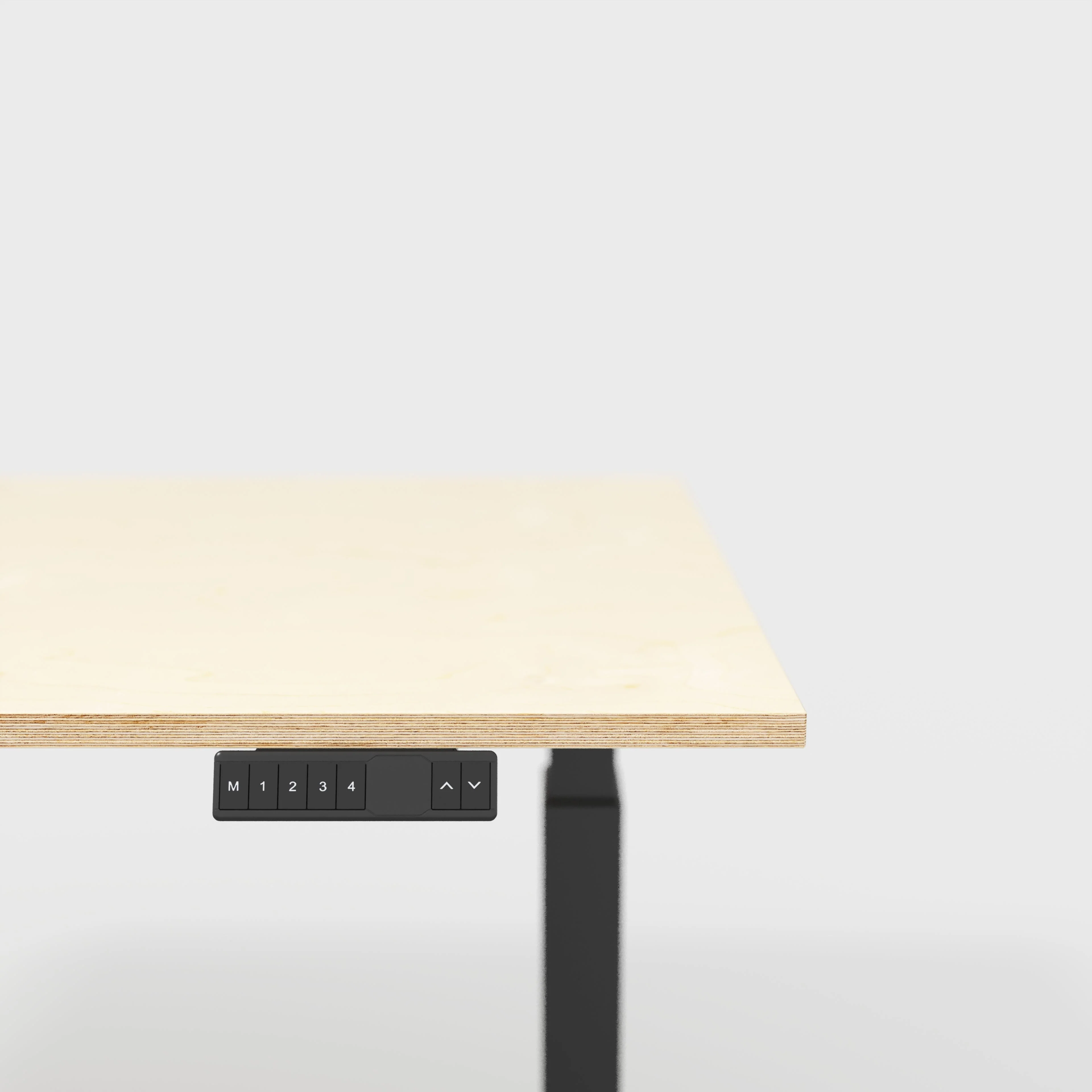 Plywood Sit Stand Desk with Black Frame - Plywood Birch - 1600(w) x 800(d) - Image 4