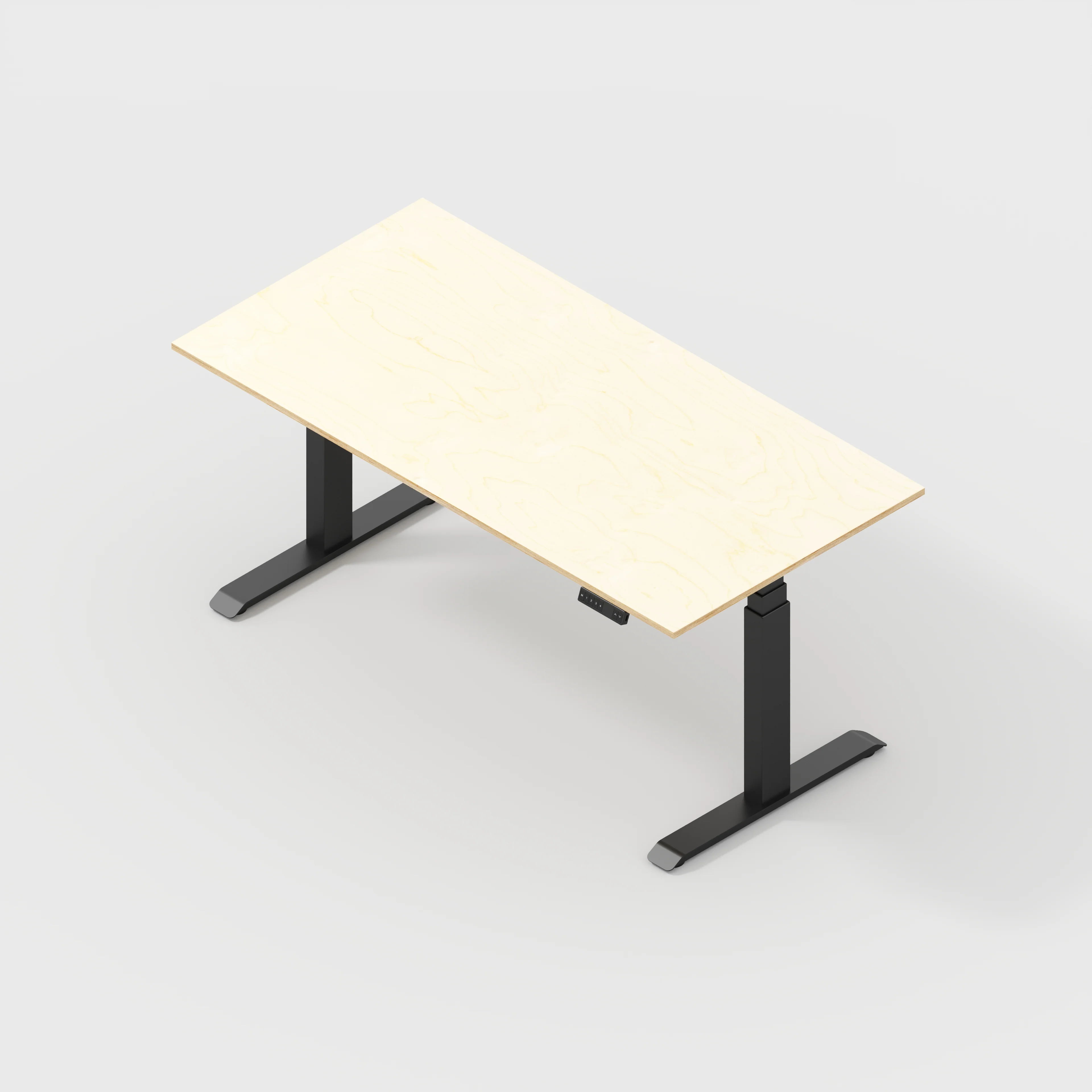 Plywood Sit Stand Desk with Black Frame - Plywood Birch - 1600(w) x 800(d) - Image 5