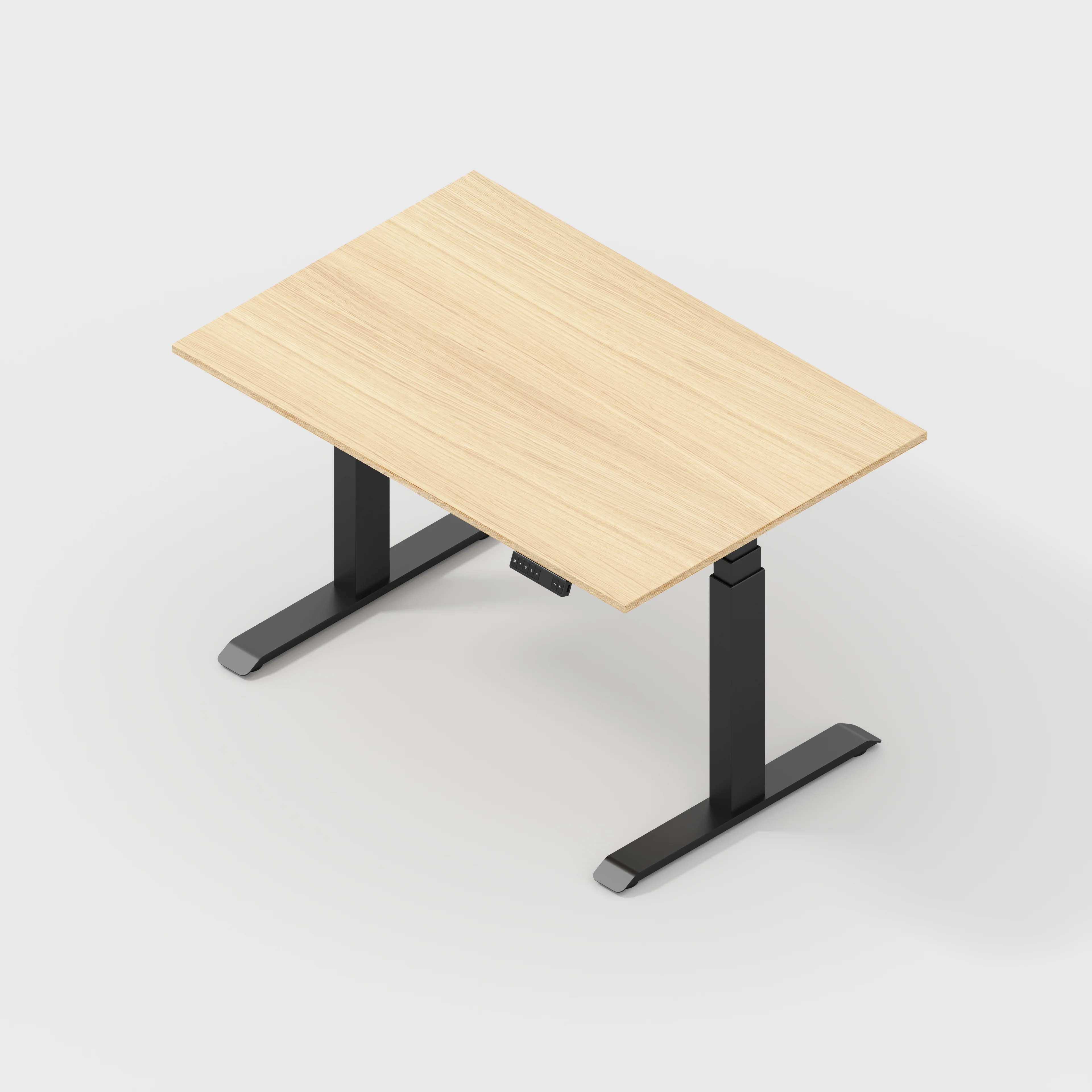 Plywood Sit Stand Desk with Black Frame - Plywood Oak - 1200(w) x 800(d) - Image 5