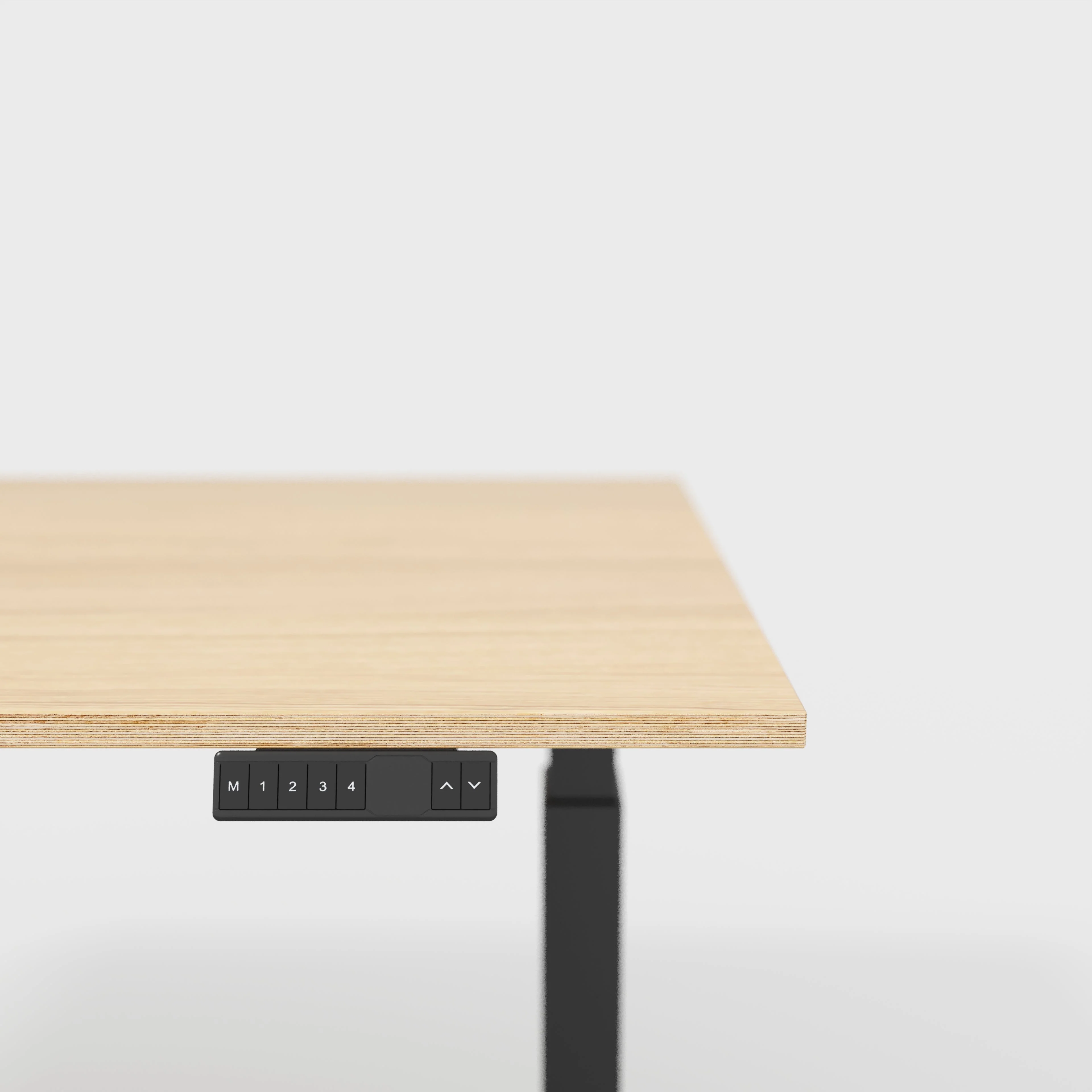 Plywood Sit Stand Desk with Black Frame - Plywood Oak - 1600(w) x 800(d) - Image 4