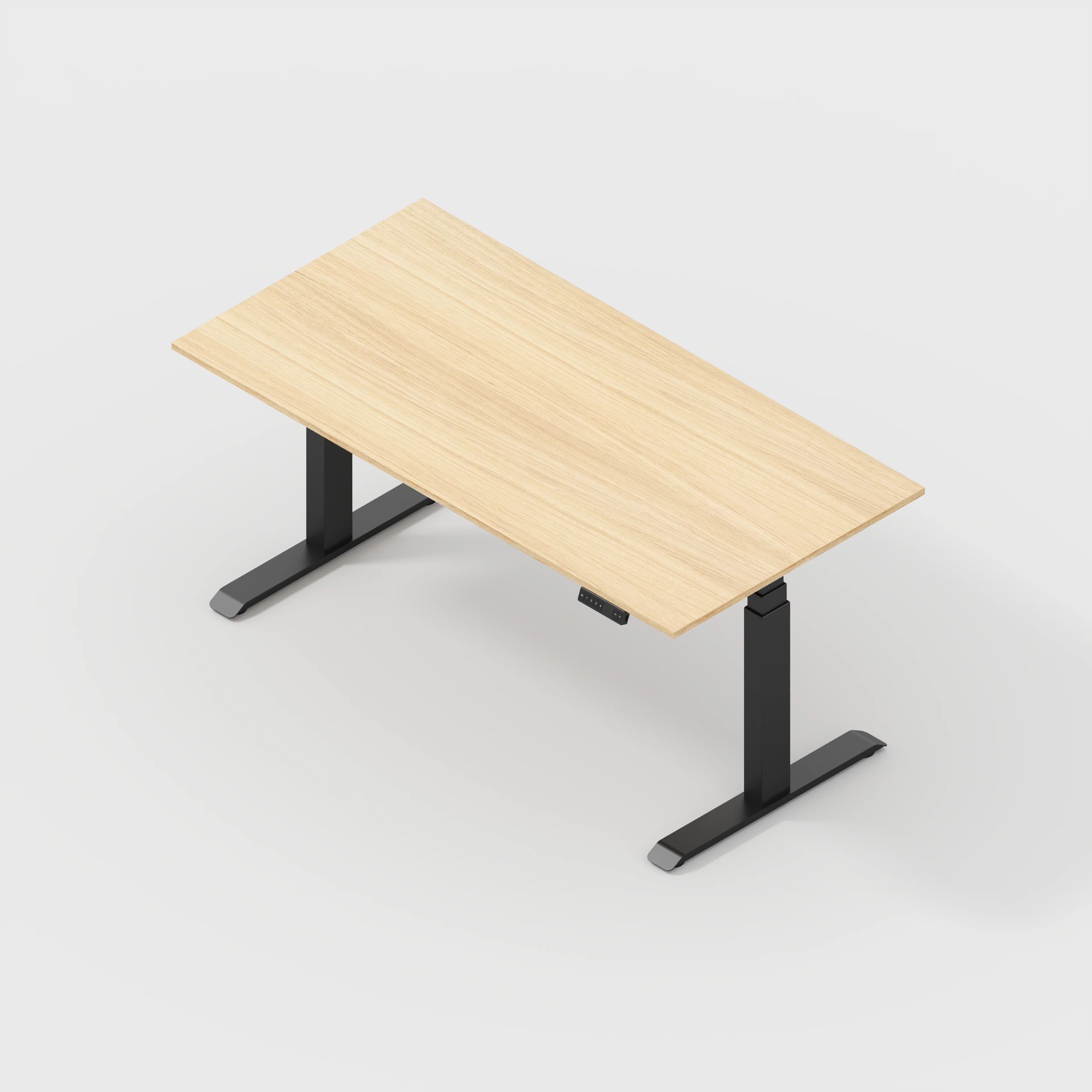 Plywood Sit Stand Desk with Black Frame - Plywood Oak - 1600(w) x 800(d) - Image 5