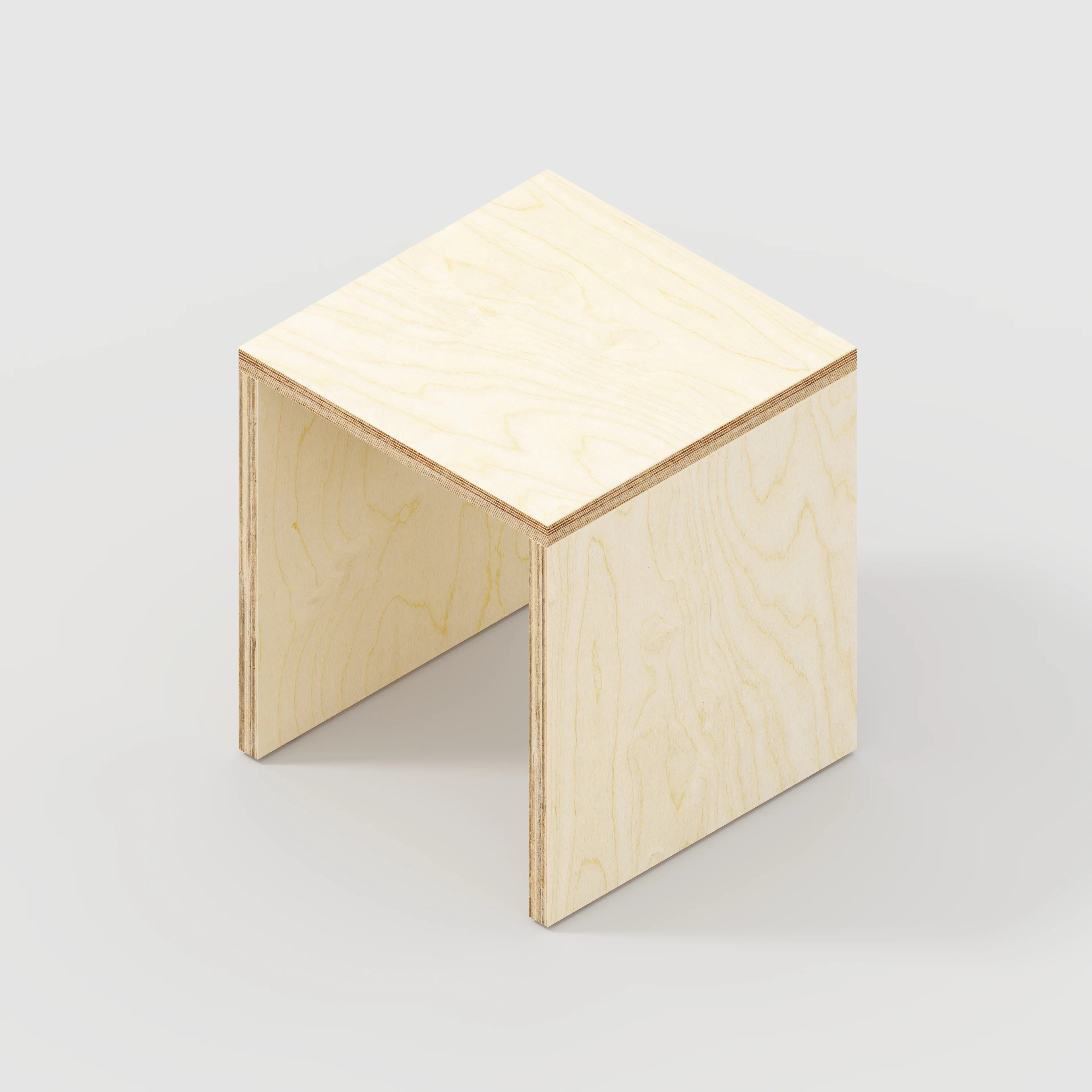 Plywood Stool with Solid Sides - Plywood Birch - 400(w) x 400(d) x 450(h) - Image 3