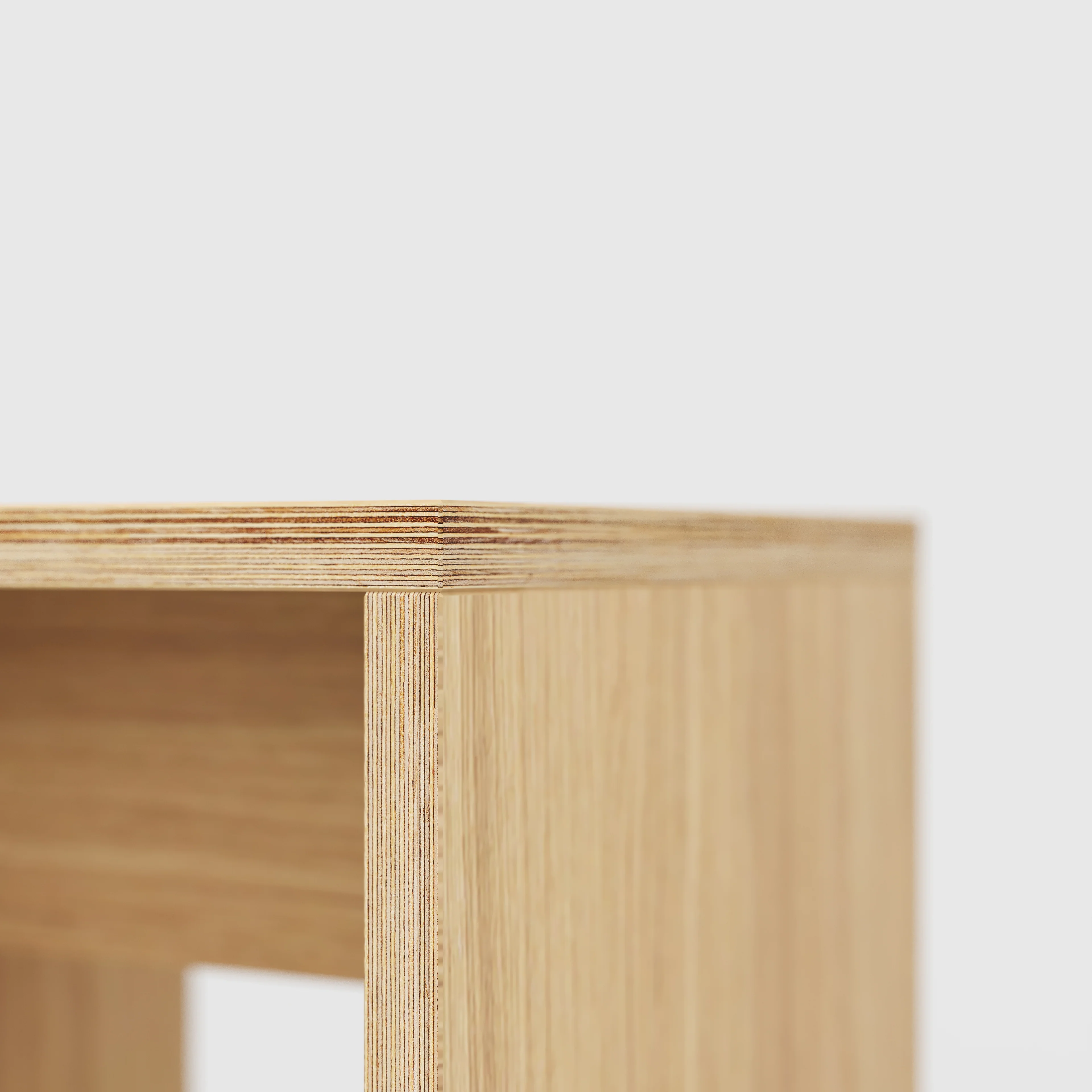 Plywood Stool with Solid Sides - Plywood Oak - 400(w) x 400(d) x 450(h) - Image 4