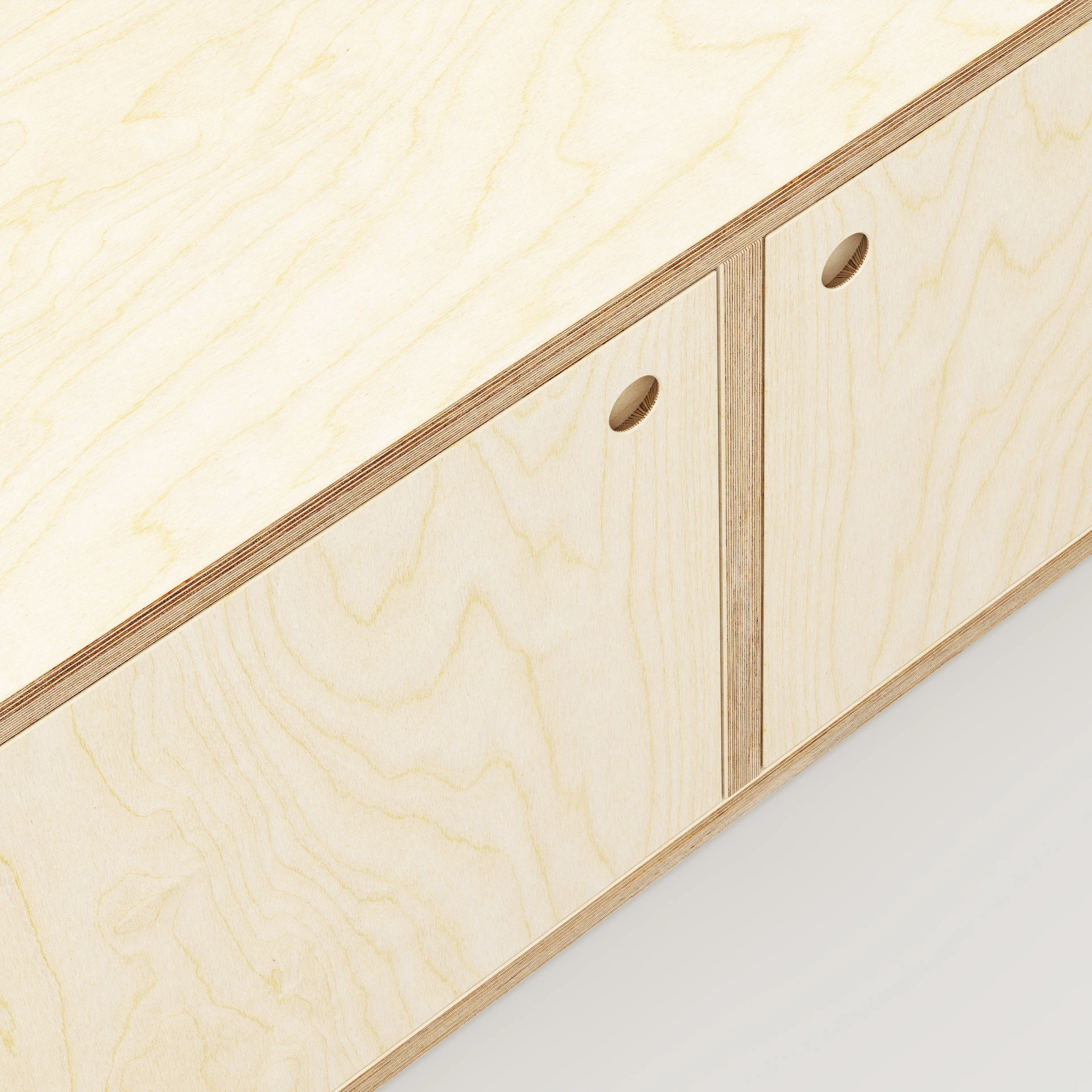 Plywood Storage with Doors - Plywood Birch - 800(w) x 400(d) x 450(h) - Image 3