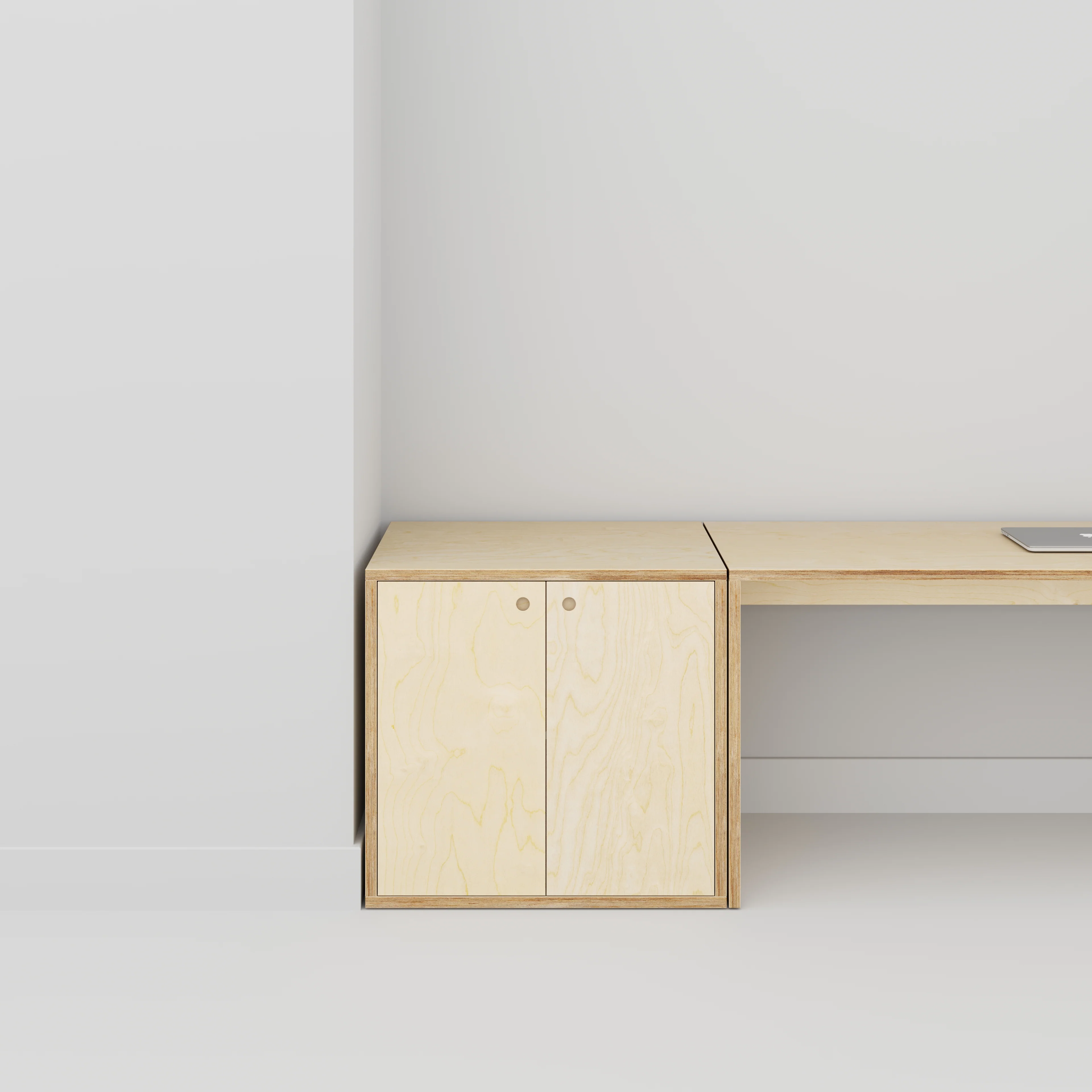 Plywood Storage with Doors - Plywood Birch - 800(w) x 600(d) x 750(h) - Image 2
