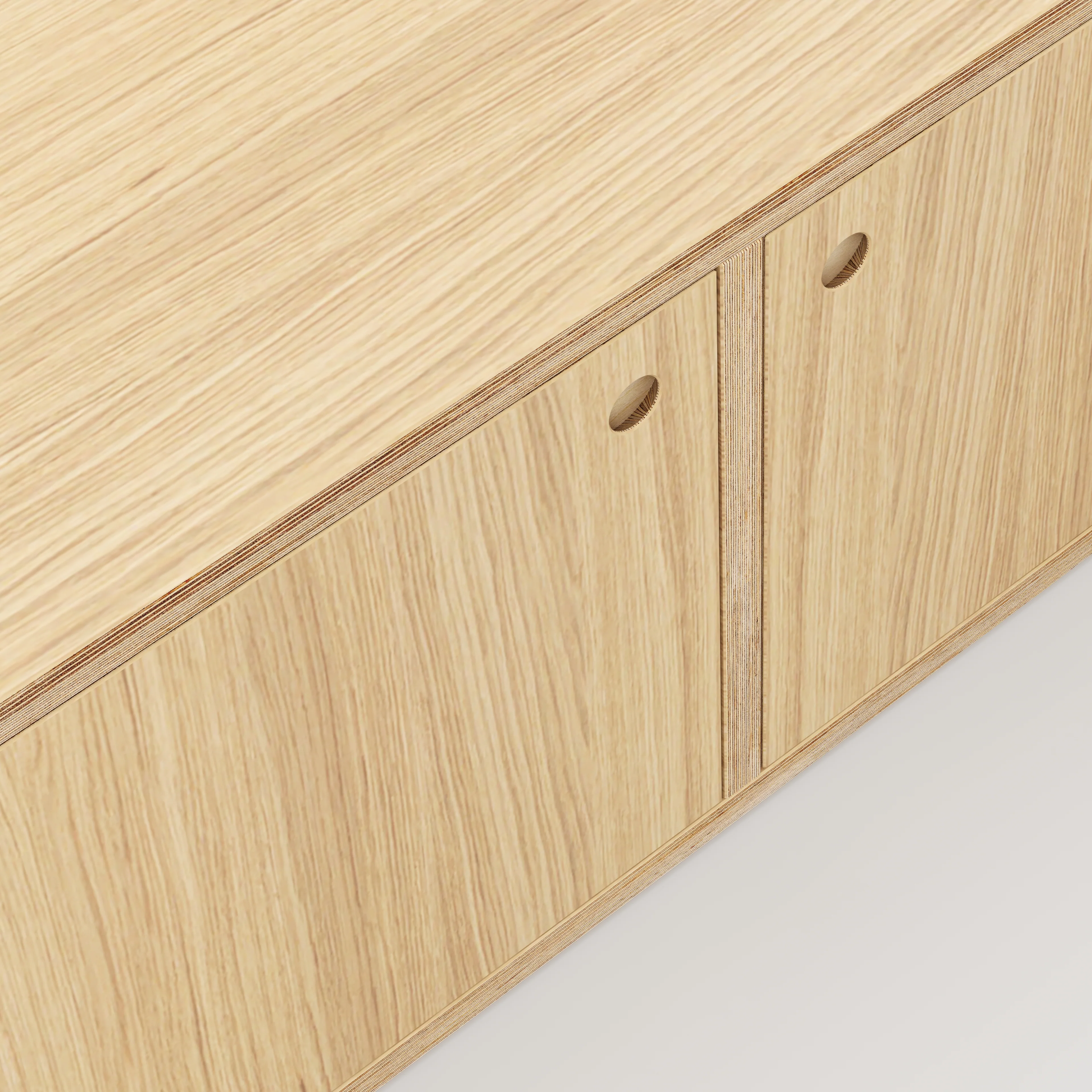 Plywood Storage with Doors - Plywood Oak - 800(w) x 400(d) x 450(h) - Image 3