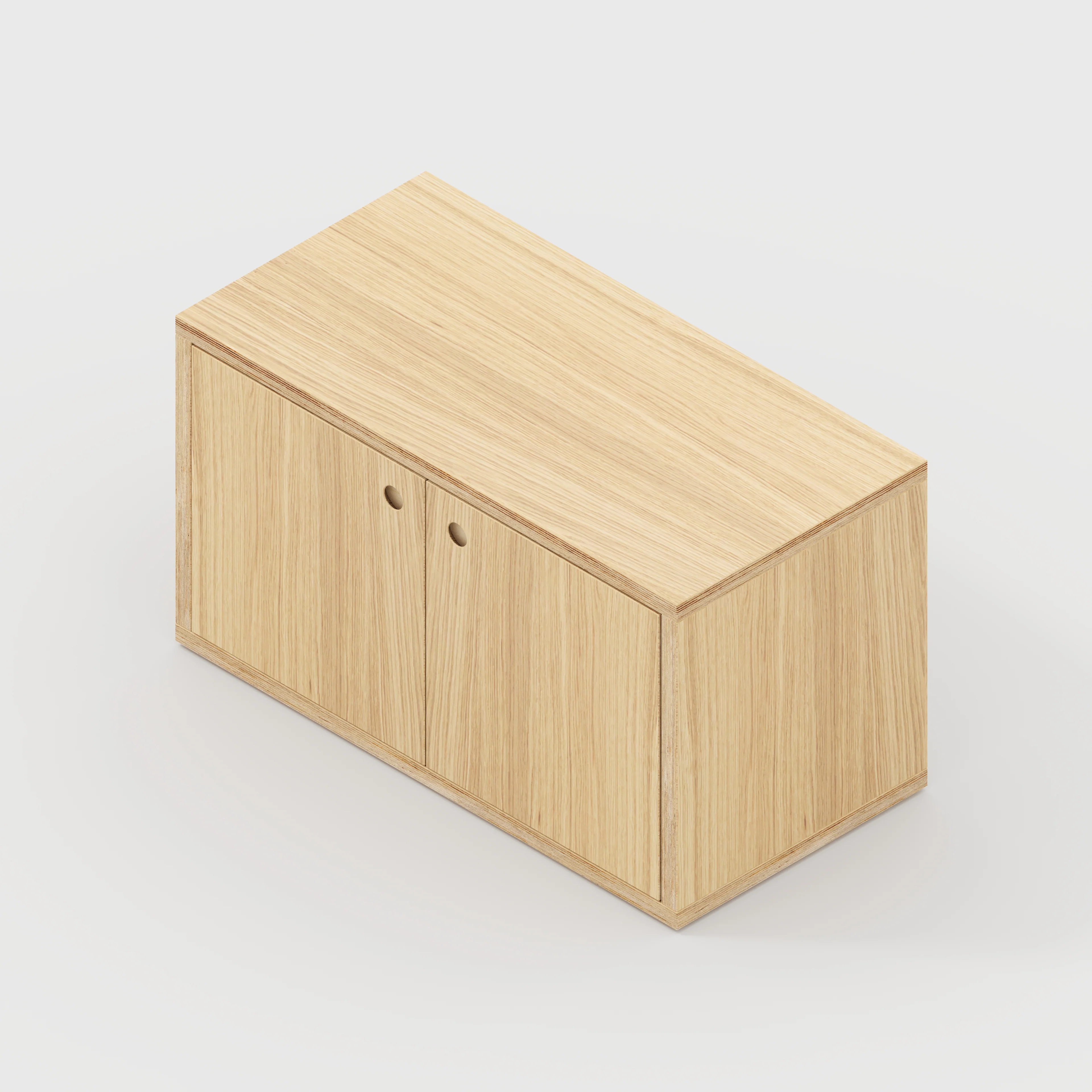 Plywood Storage with Doors - Plywood Oak - 800(w) x 400(d) x 450(h) - Image 5