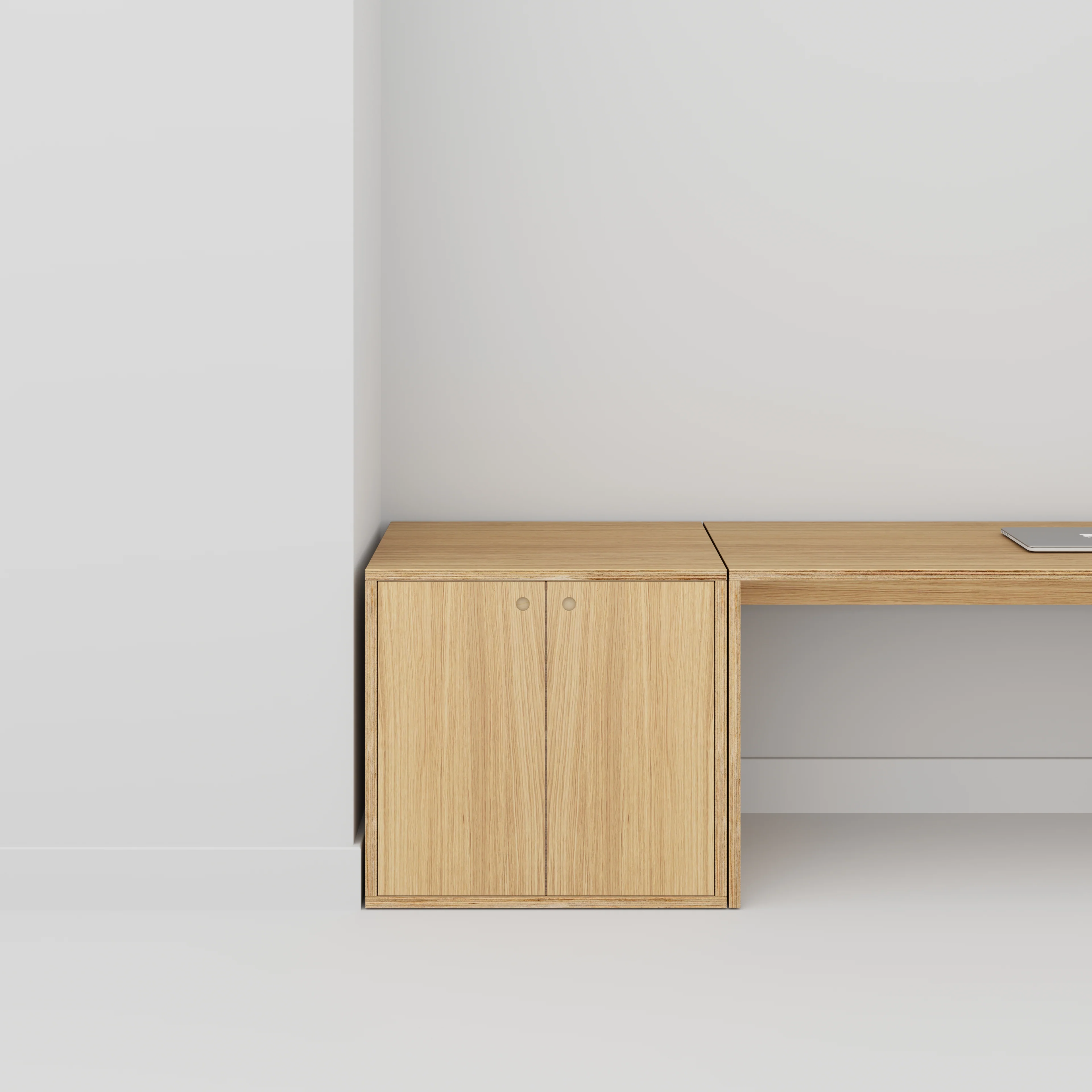 Plywood Storage with Doors - Plywood Oak - 800(w) x 600(d) x 750(h) - Image 2