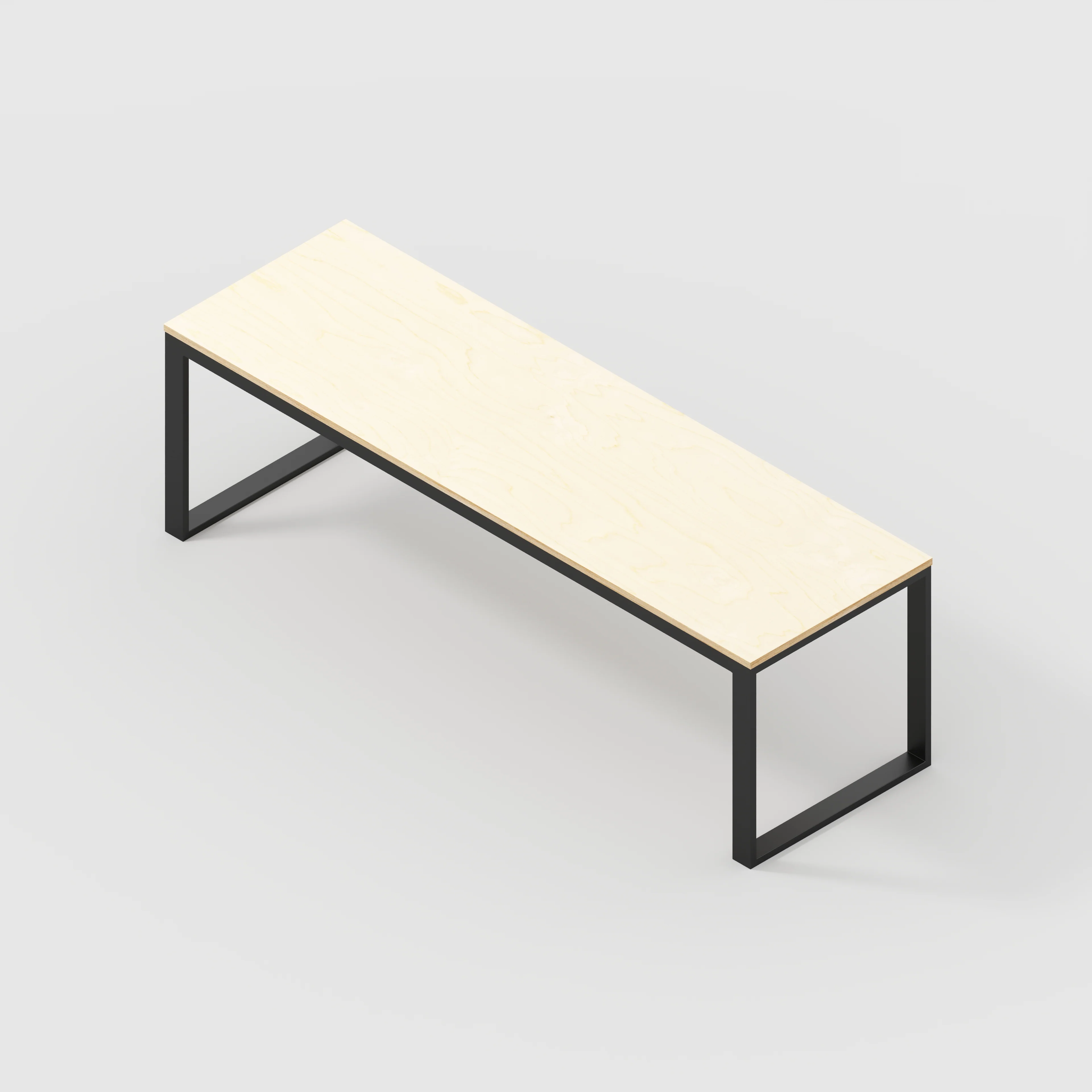 Plywood Table with Black Industrial Frame - Plywood Birch - 2400(w) x 745(d) x 735(h) - Image 5