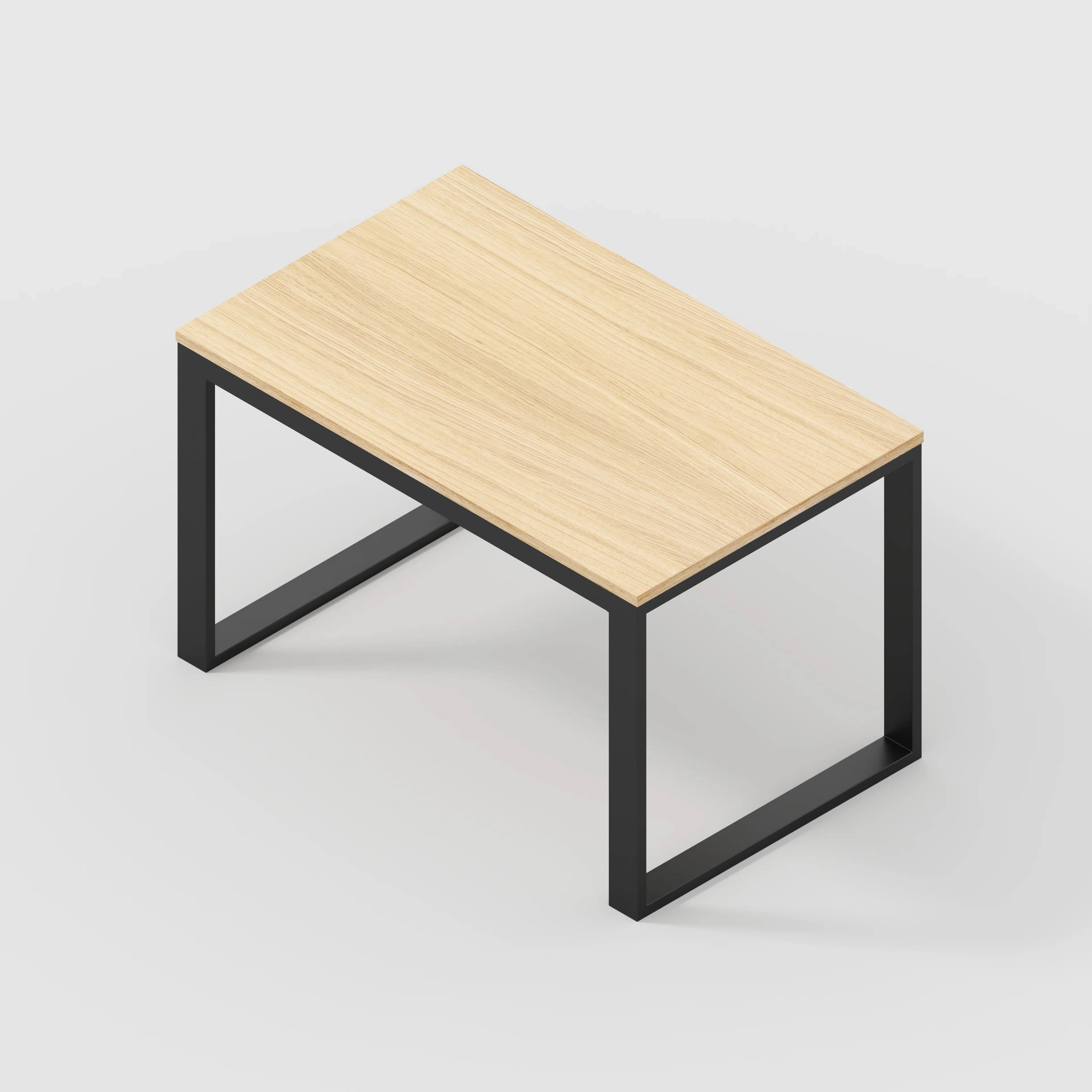 Plywood Table with Black Industrial Frame - Plywood Oak - 1200(w) x 745(d) x 735(h) - Image 5