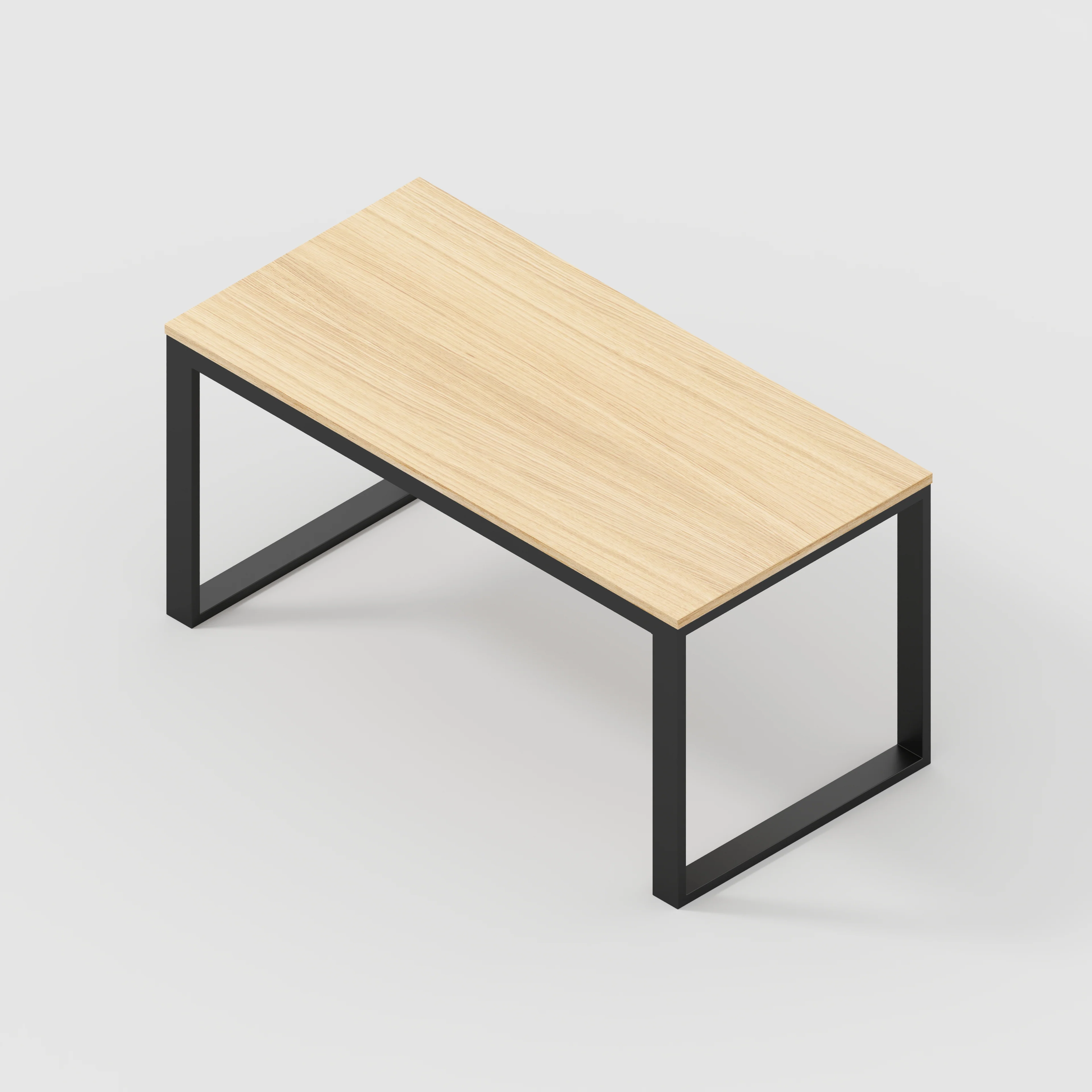 Plywood Table with Black Industrial Frame - Plywood Oak - 1500(w) x 745(d) x 735(h) - Image 5