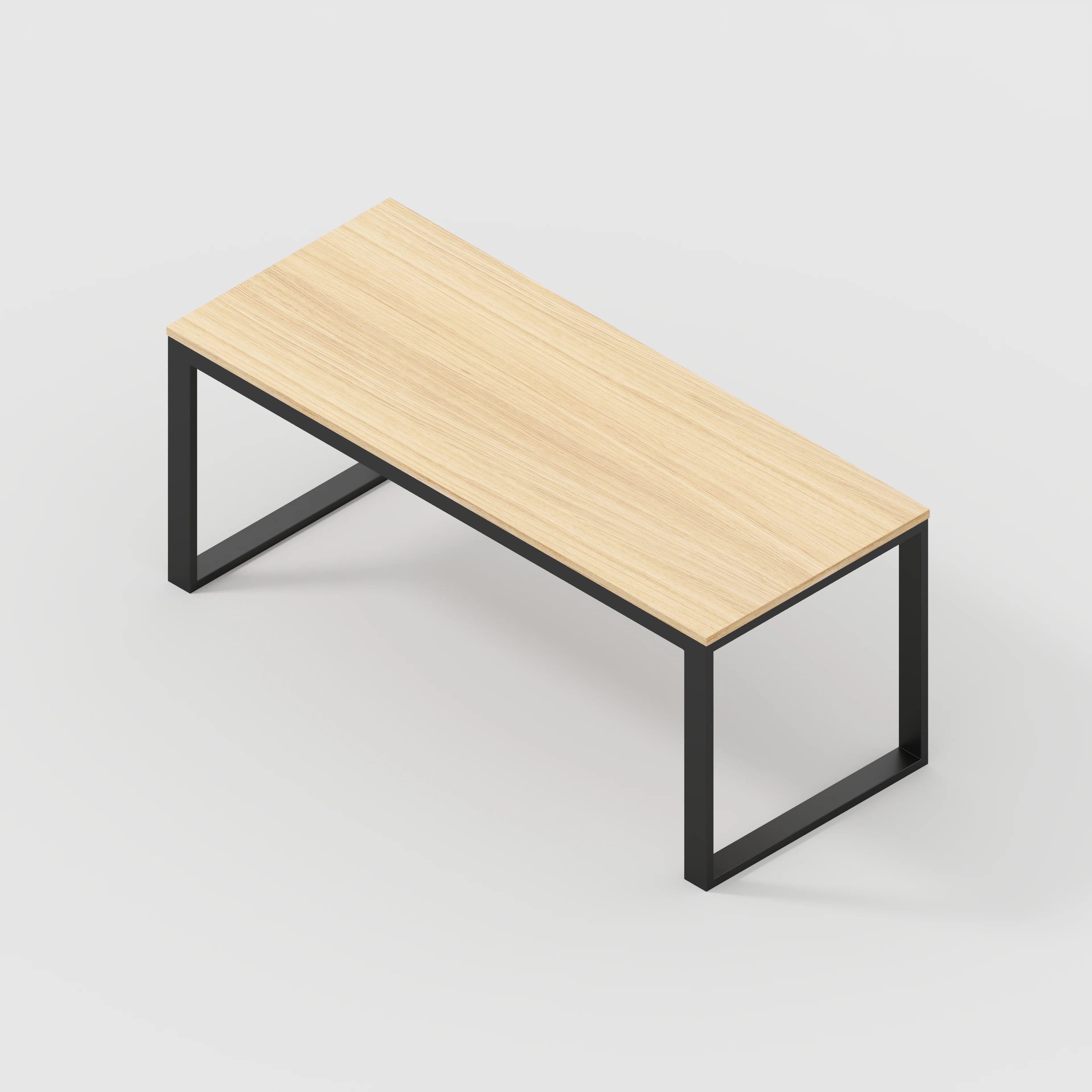 Plywood Table with Black Industrial Frame - Plywood Oak - 1800(w) x 745(d) x 735(h) - Image 5