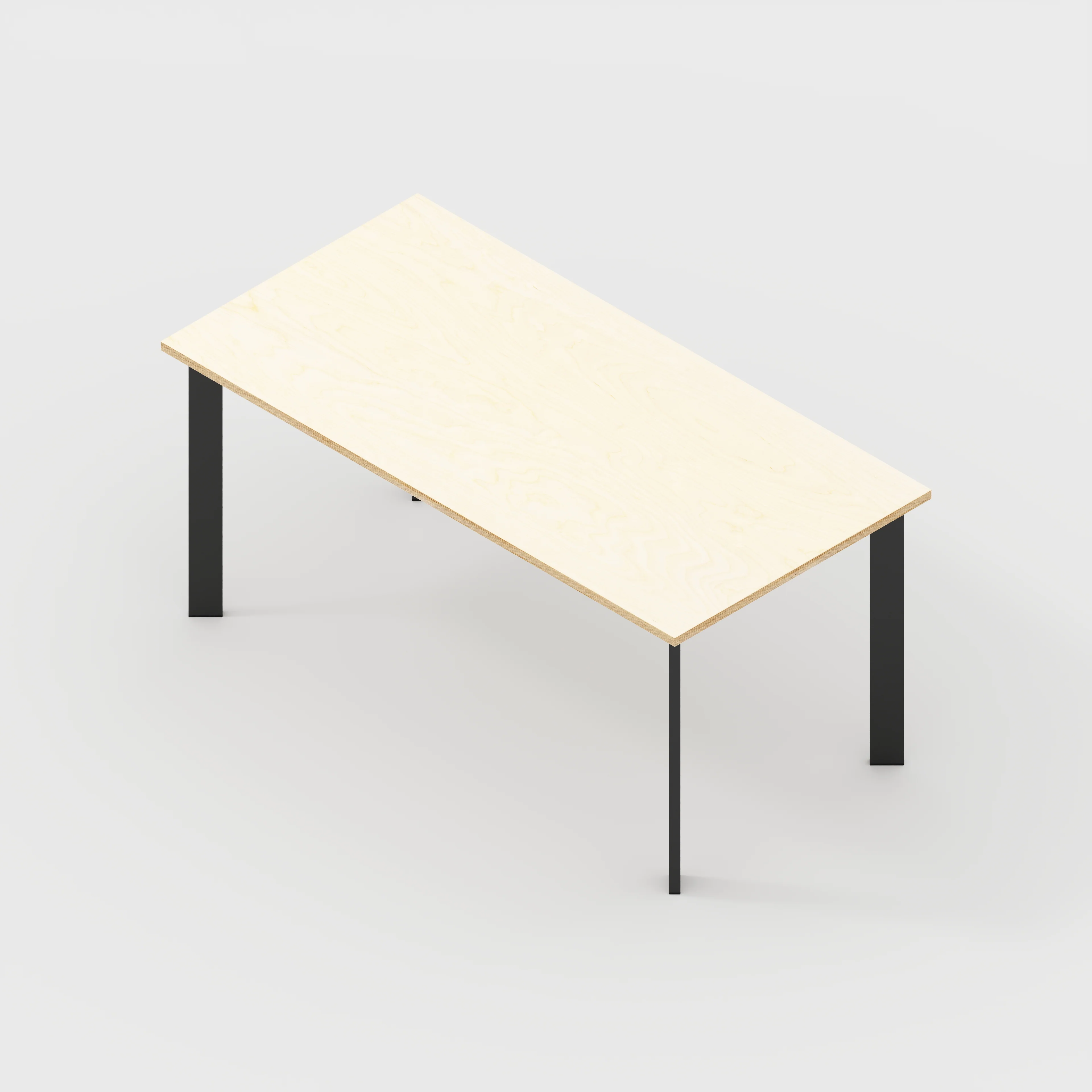 Plywood Table with Black Rectangular Single Pin Legs - Plywood Birch - 1600(w) x 800(d) x 735(h) - Image 5