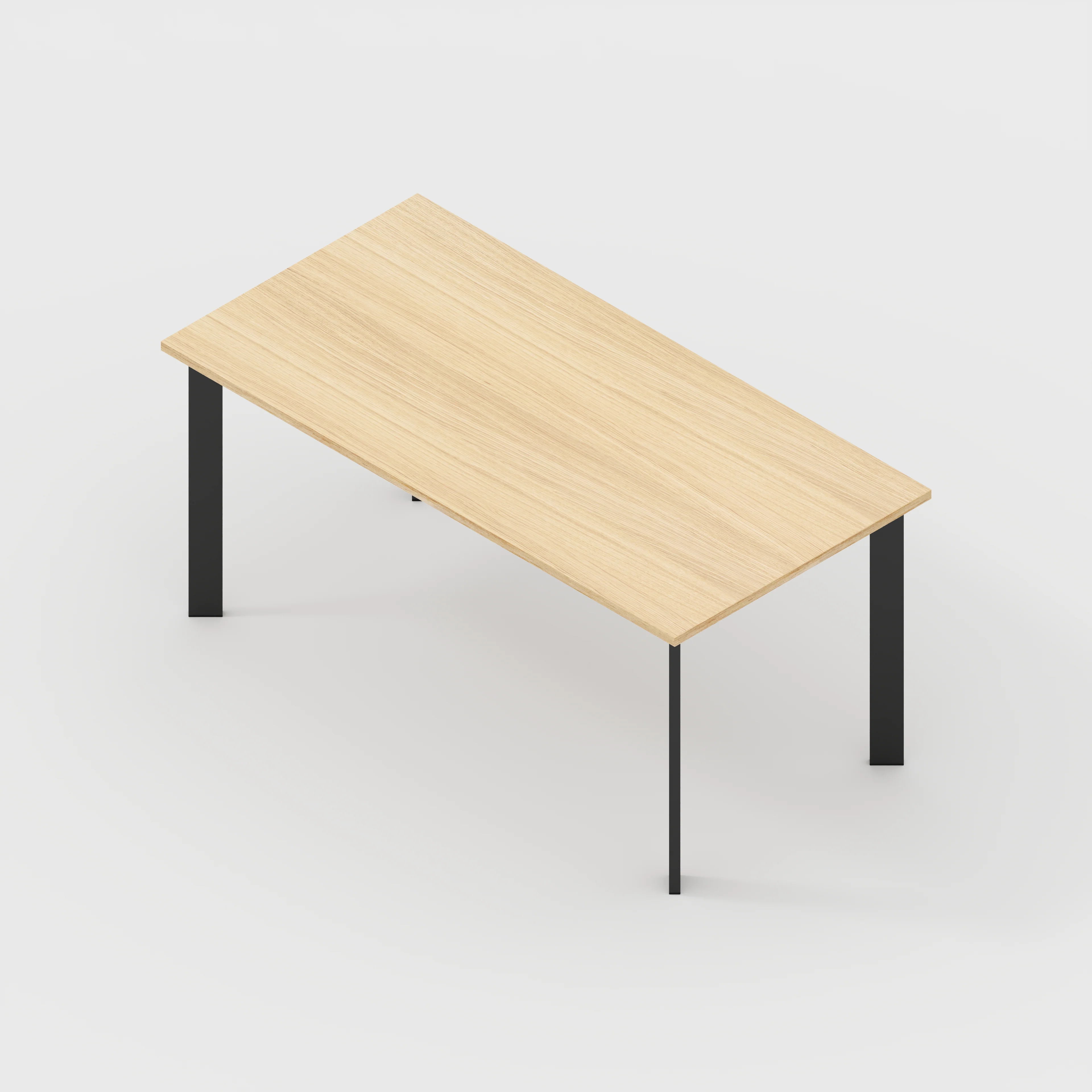 Plywood Table with Black Rectangular Single Pin Legs - Plywood Oak - 1600(w) x 800(d) x 735(h) - Image 5
