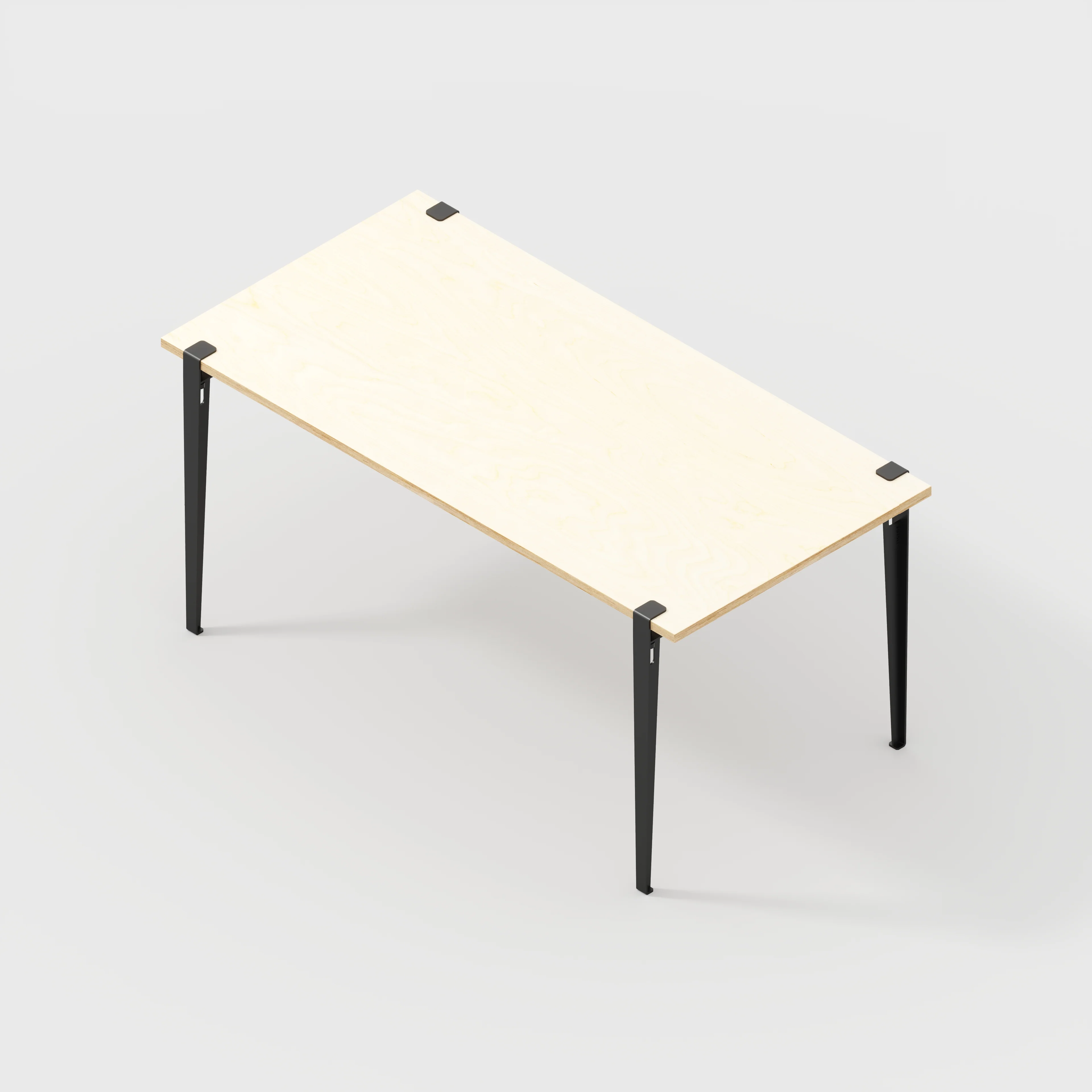 Plywood Table with Black Tiptoe Legs - Plywood Birch - 1600(w) x 800(d) x 750(h) - Image 5