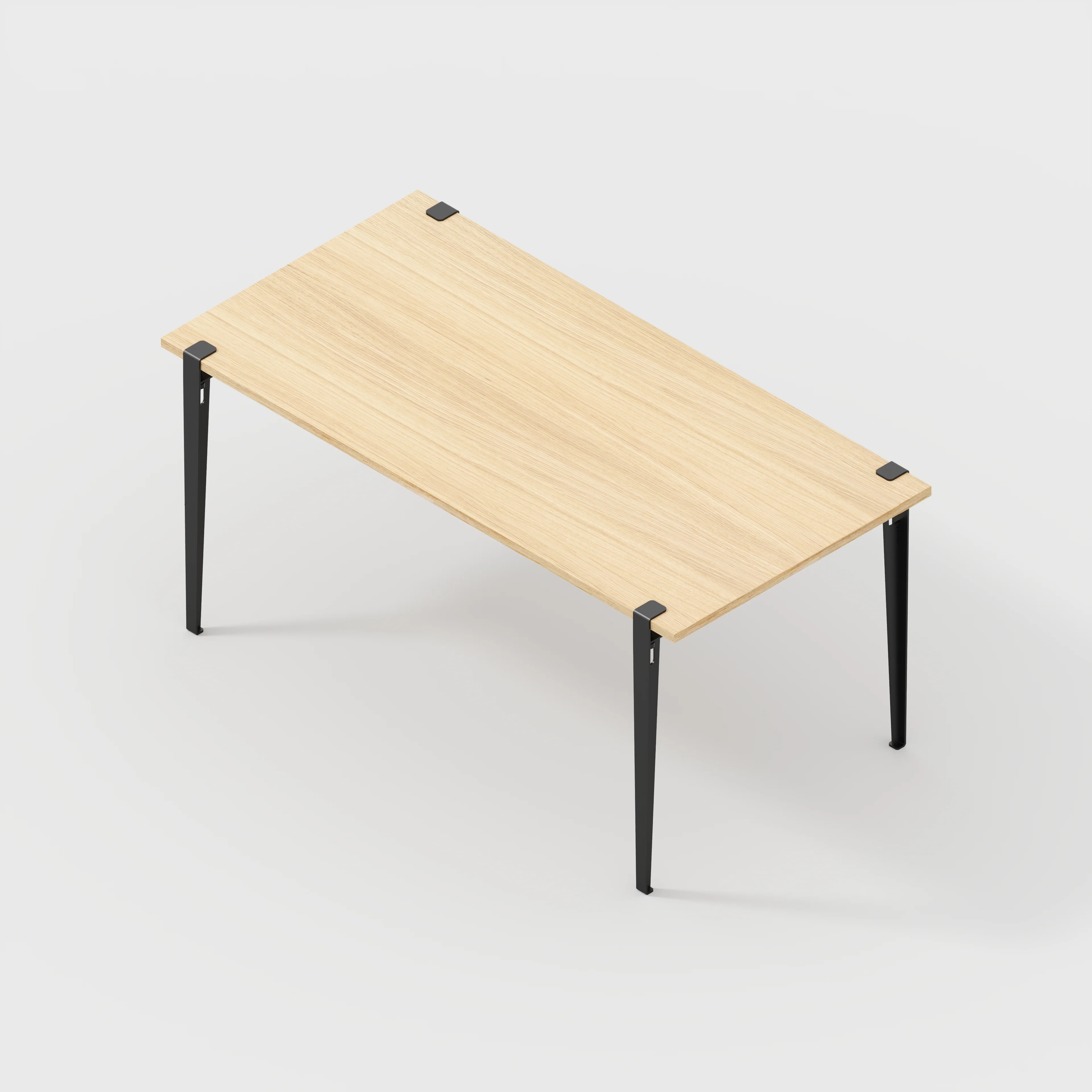 Plywood Table with Black Tiptoe Legs - Plywood Oak - 1600(w) x 800(d) x 750(h) - Image 5