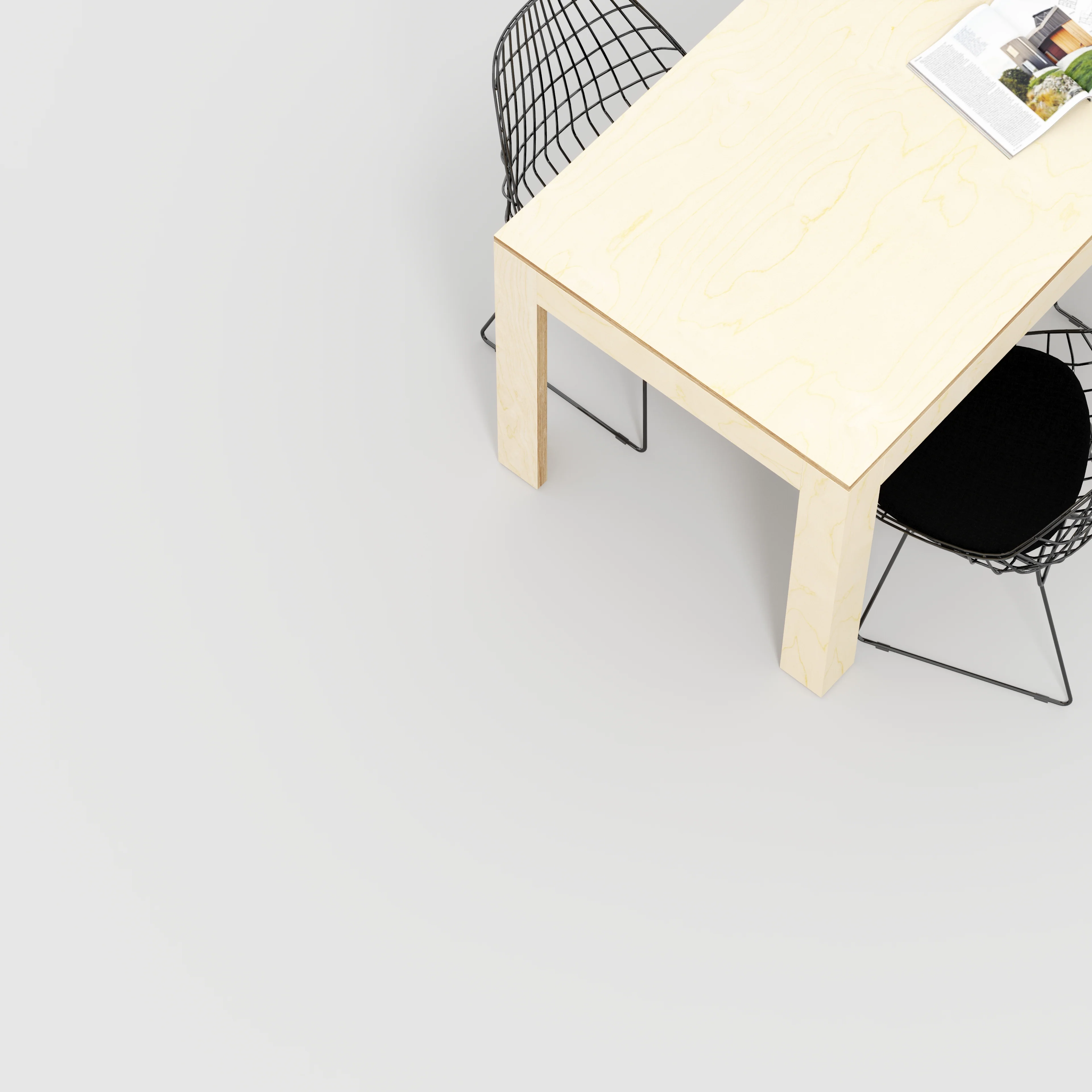Plywood Table with Solid Frame - Plywood Birch - 1600(w) x 800(d) x 750(h) - Image 3