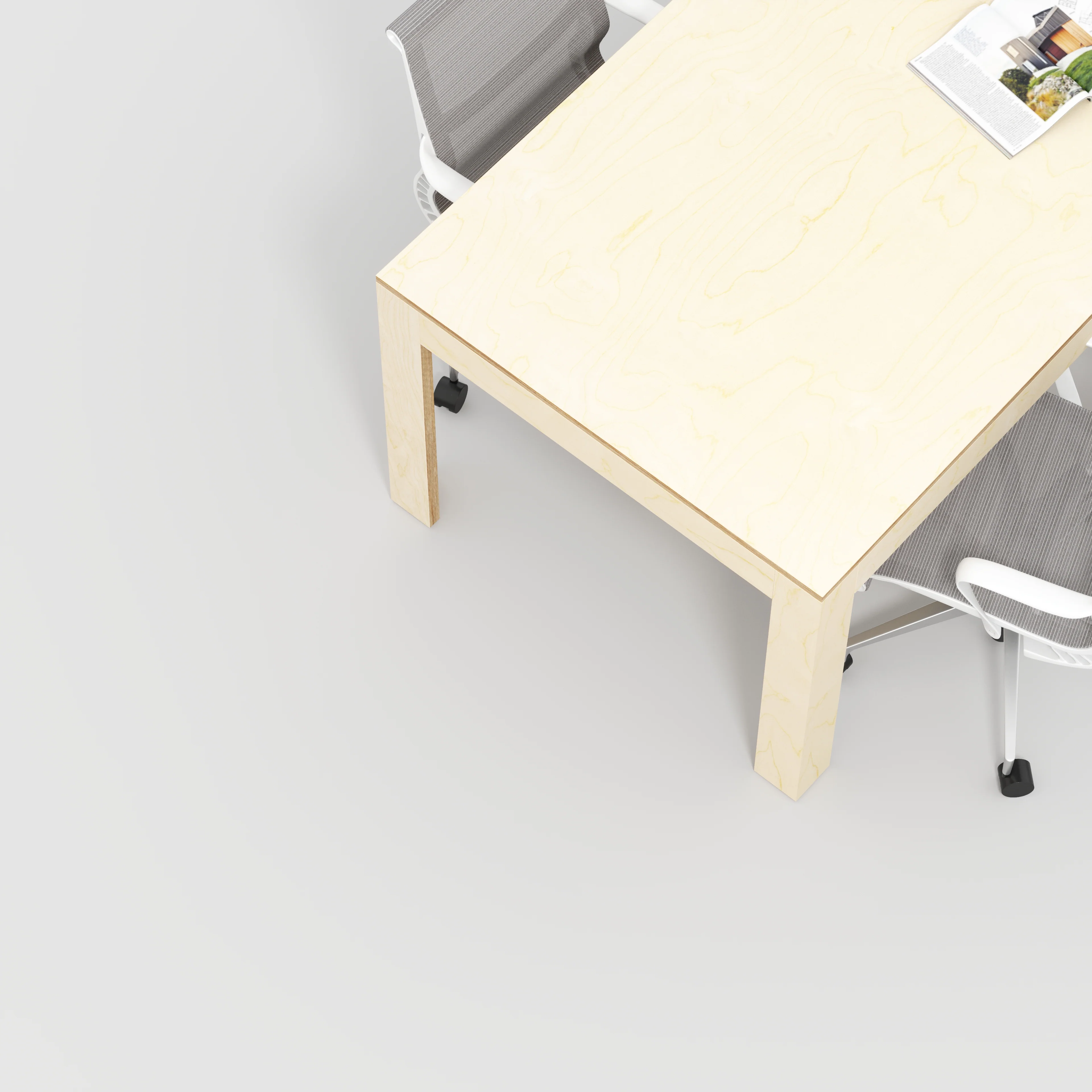 Plywood Table with Solid Frame - Plywood Birch - 2000(w) x 1000(d) x 750(h) - Image 3
