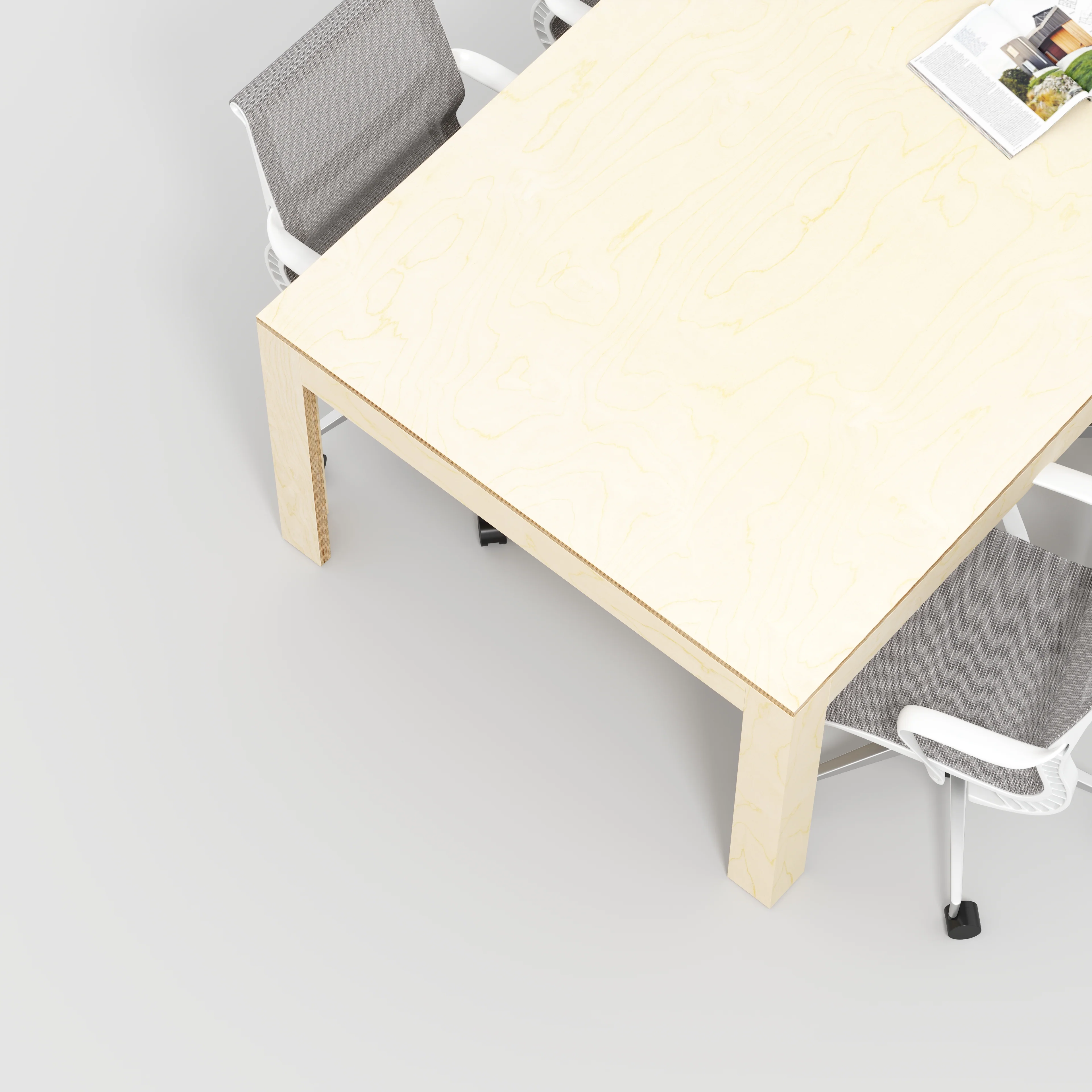 Plywood Table with Solid Frame - Plywood Birch - 2400(w) x 1200(d) x 750(h) - Image 3