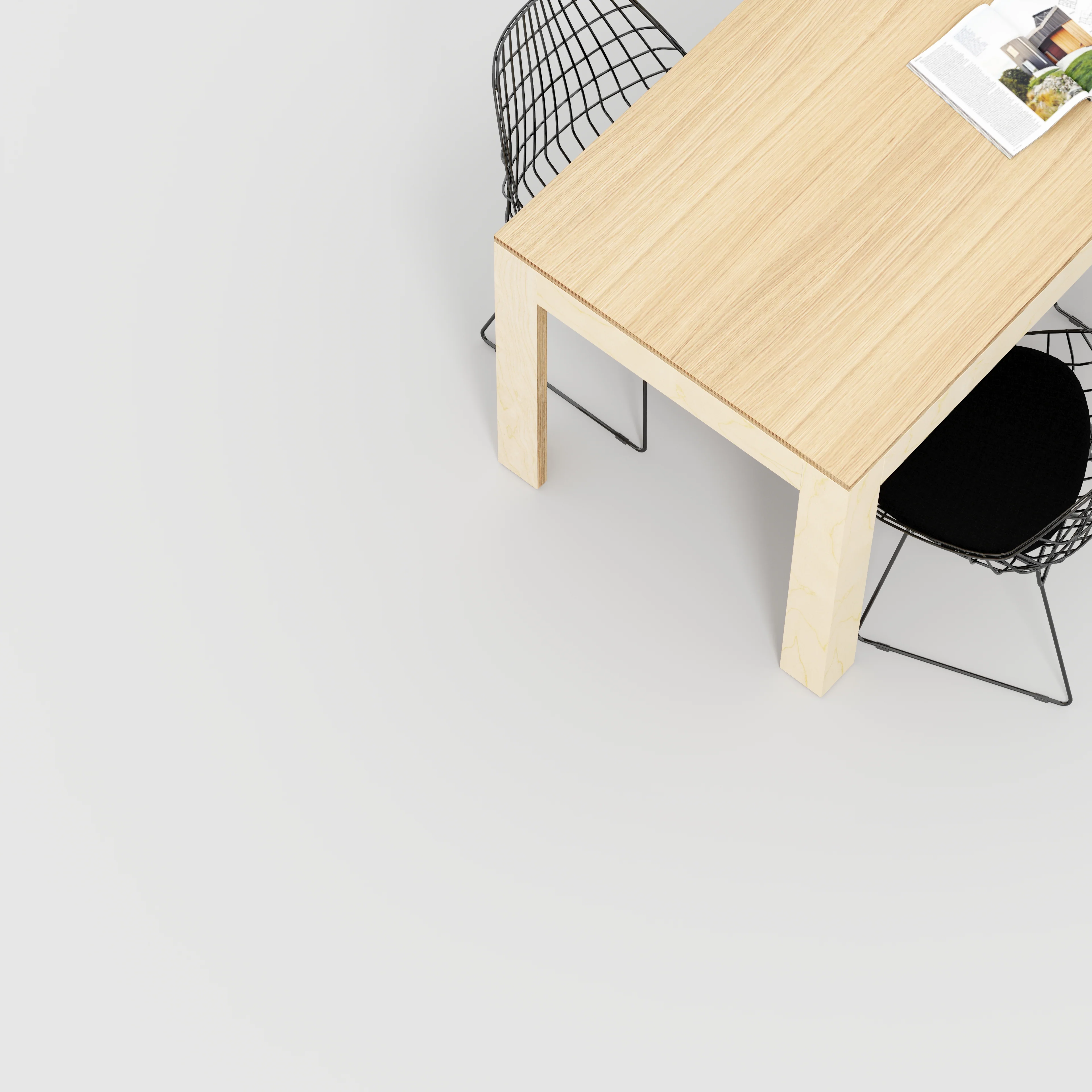 Plywood Table with Solid Frame - Plywood Oak - 1600(w) x 800(d) x 750(h) - Image 3