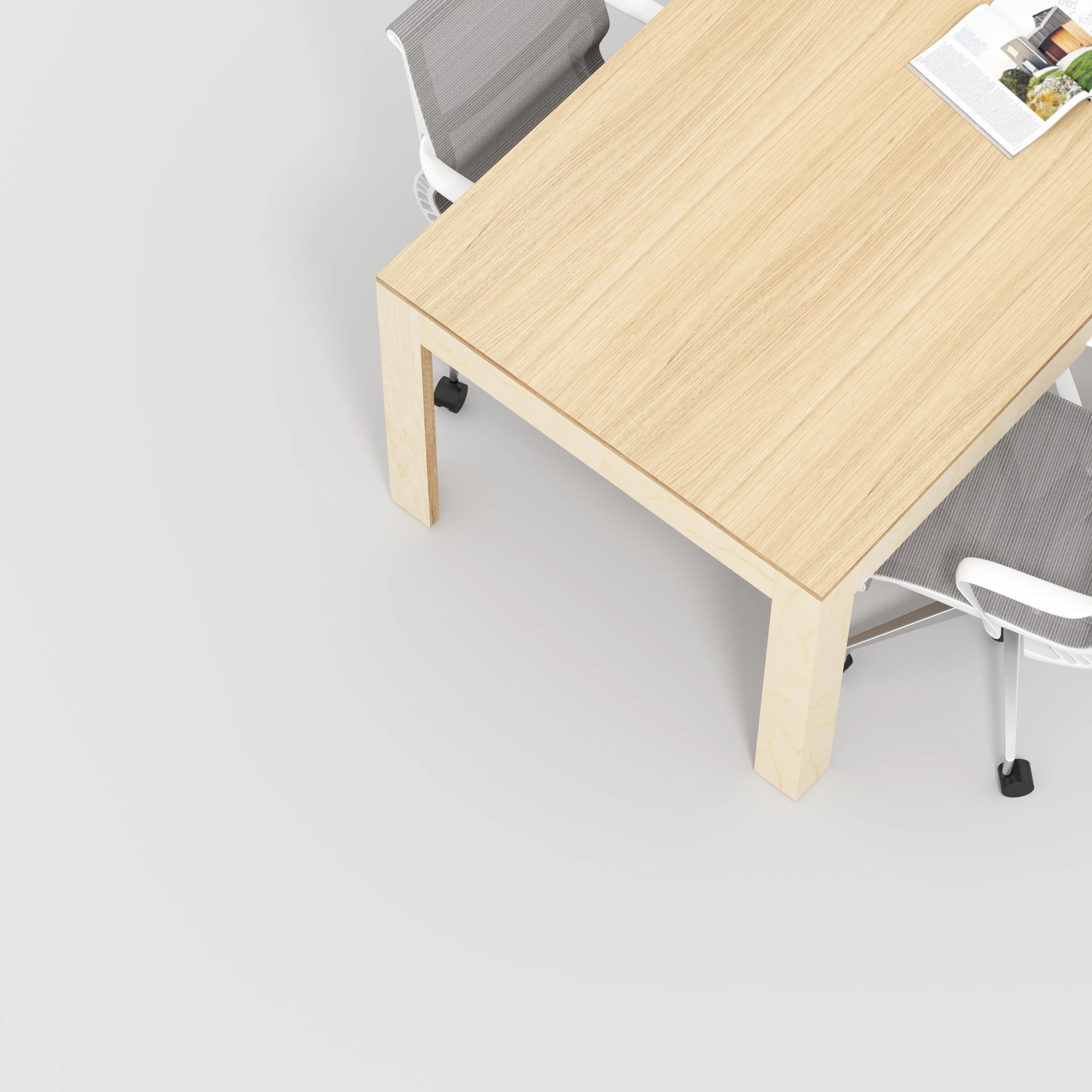 Plywood Table with Solid Frame - Plywood Oak - 2000(w) x 1000(d) x 750(h) x 750(h) - Image 3