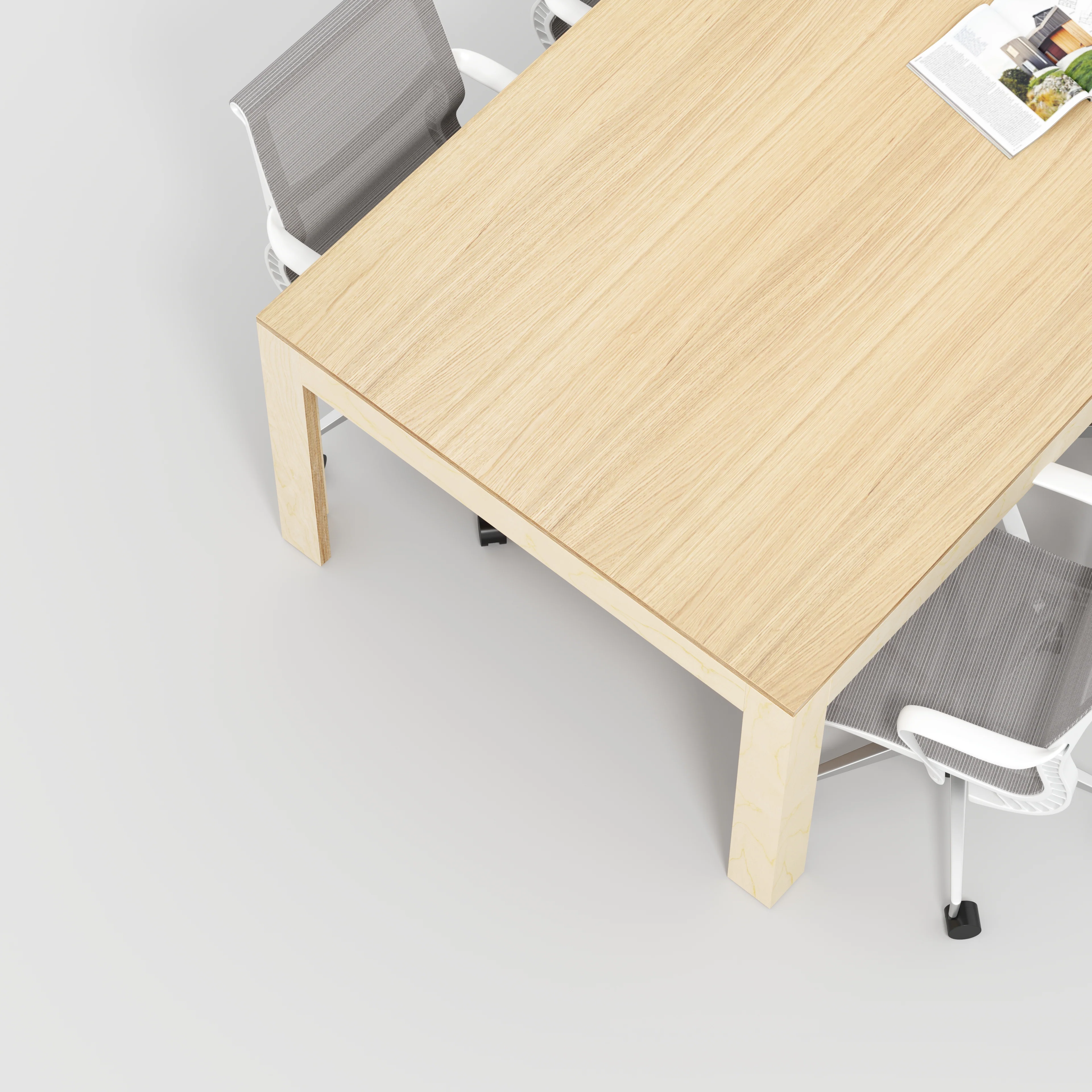 Plywood Table with Solid Frame - Plywood Oak - 2400(w) x 1200(d) x 750(h) x 750(h) - Image 3