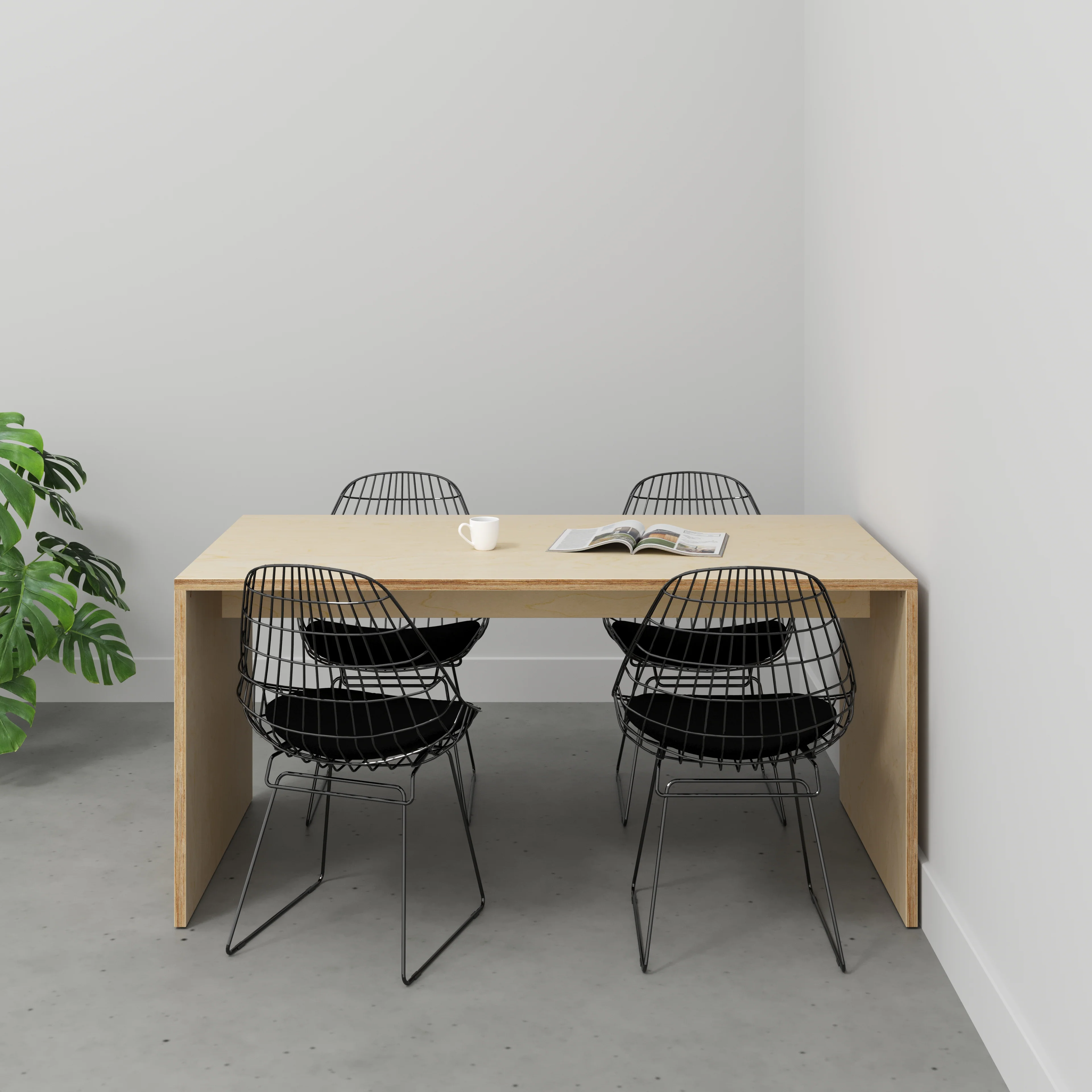 Plywood Table with Solid Sides - Plywood Birch - 1600(w) x 800(d) x 750(h) - Image 2