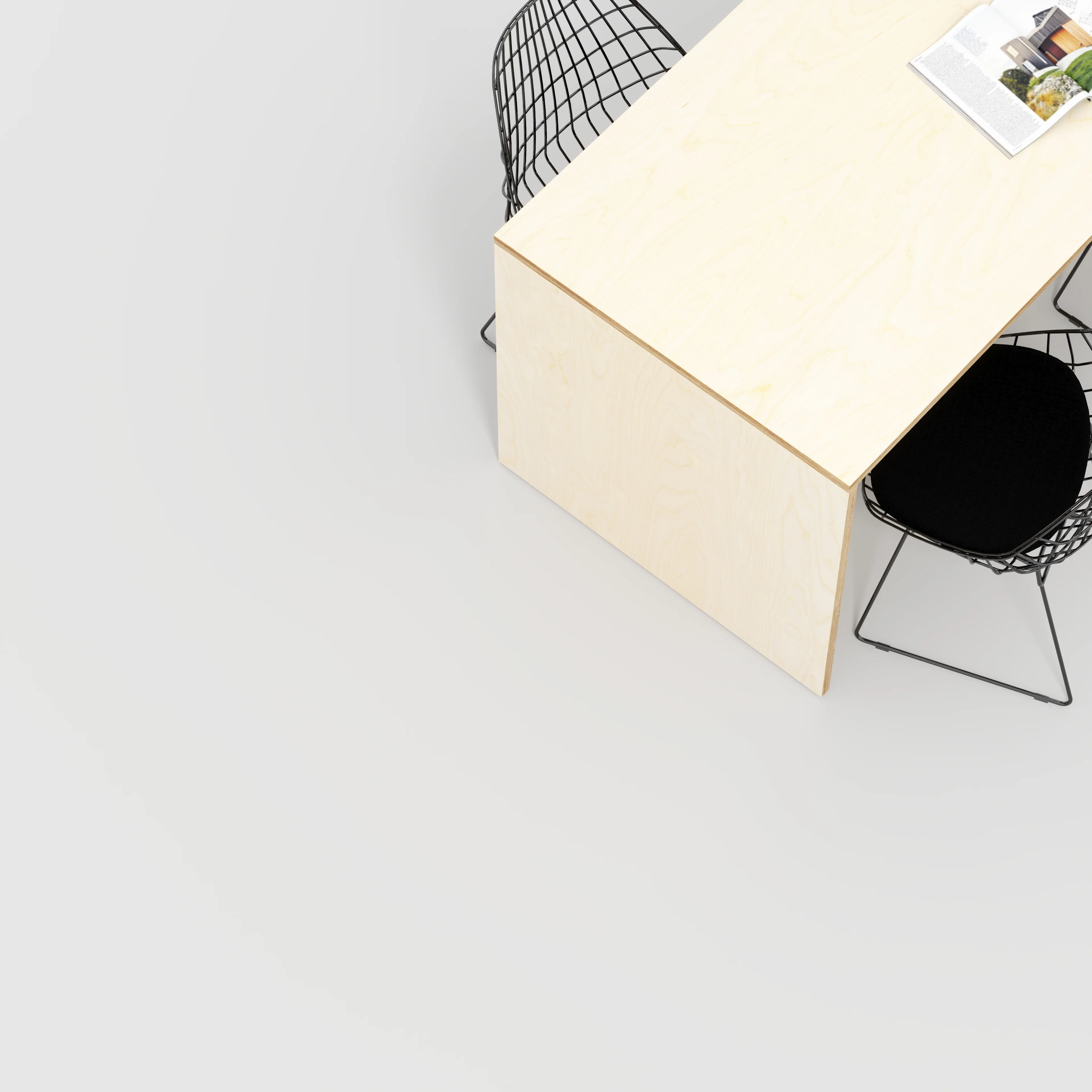 Plywood Table with Solid Sides - Plywood Birch - 1600(w) x 800(d) x 750(h) - Image 3