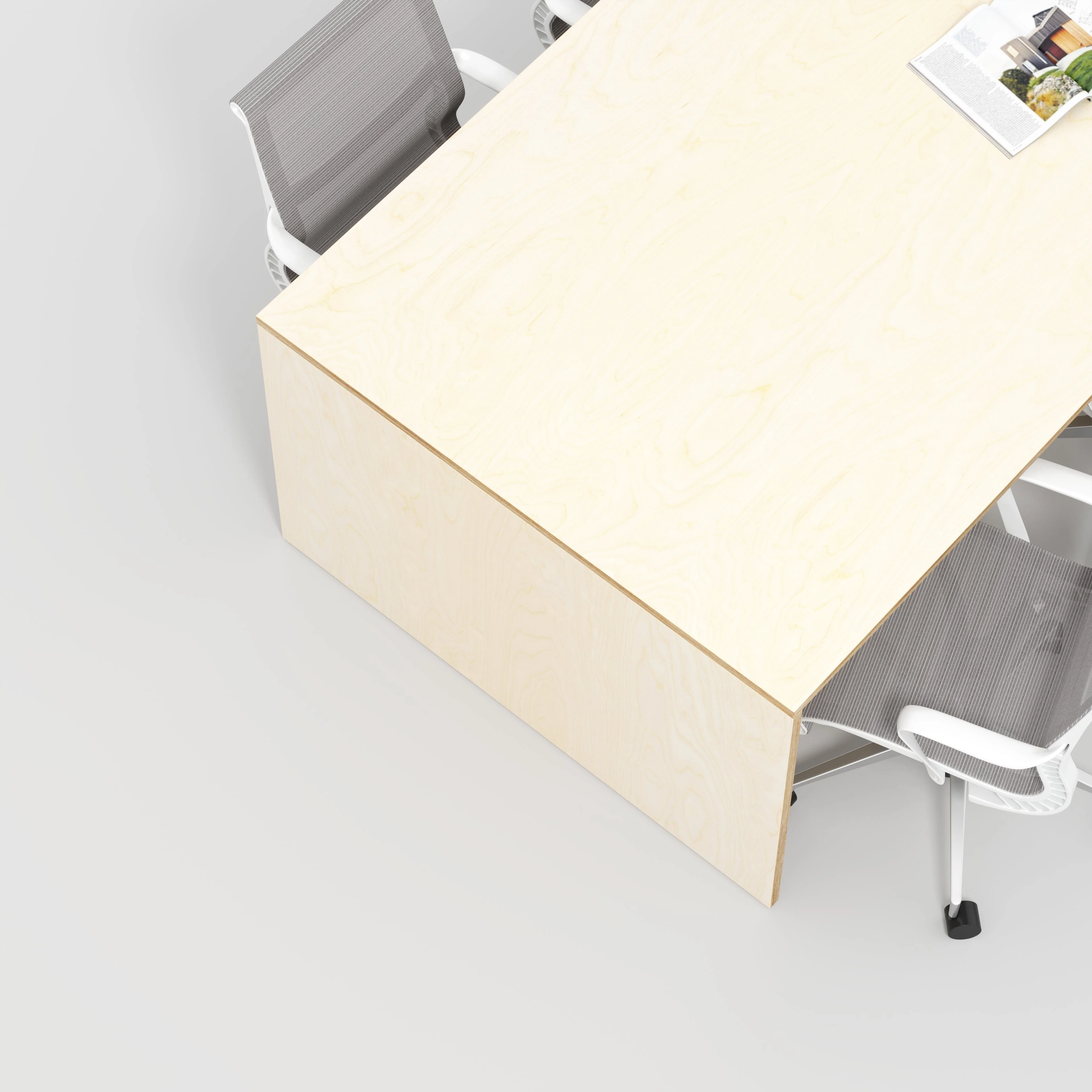 Plywood Table with Solid Sides - Plywood Birch - 4000(w) x 1000(d) x 750(h) - Image 3