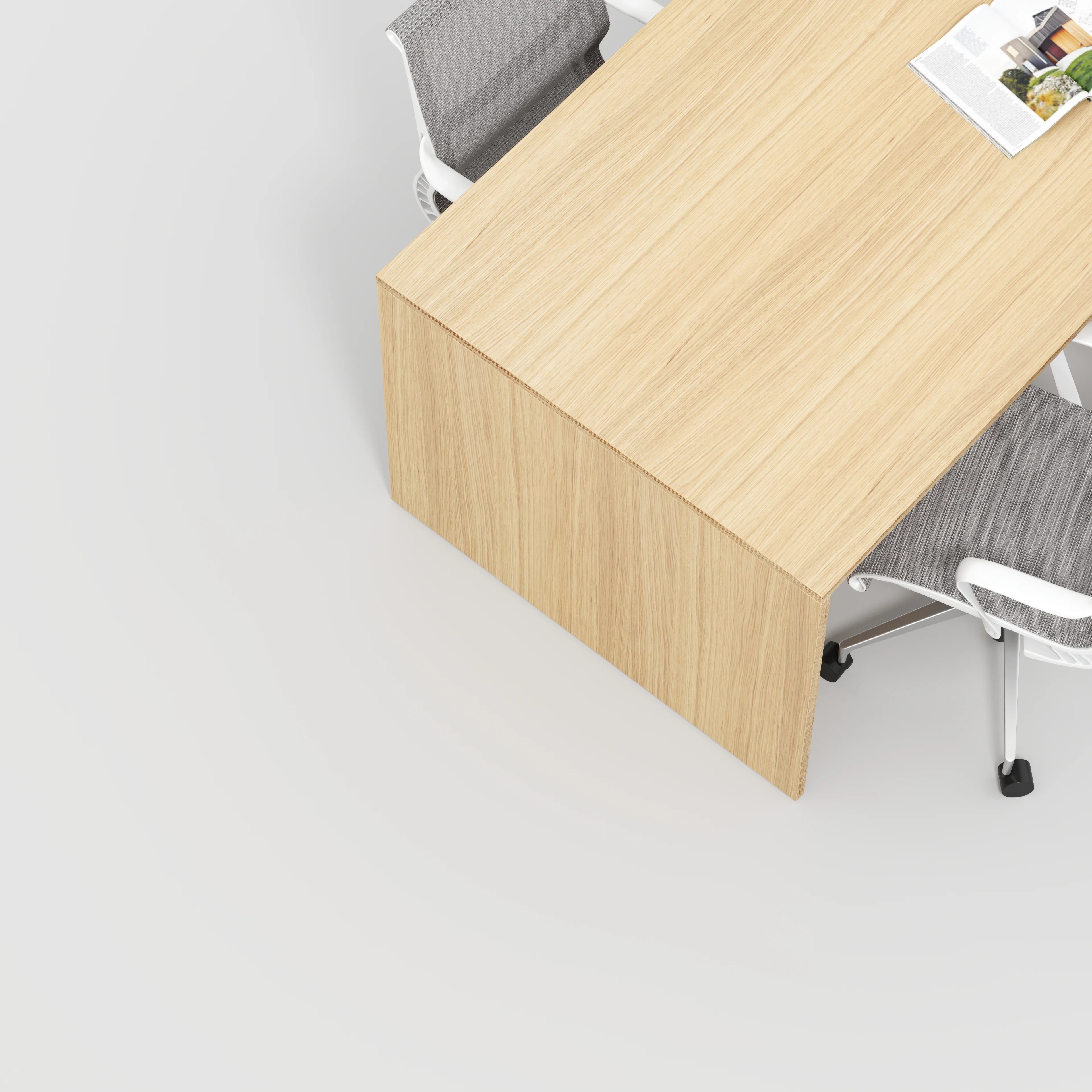 Plywood Table with Solid Sides - Plywood Oak - 2000(w) x 1000(d) x 750(h) - Image 3