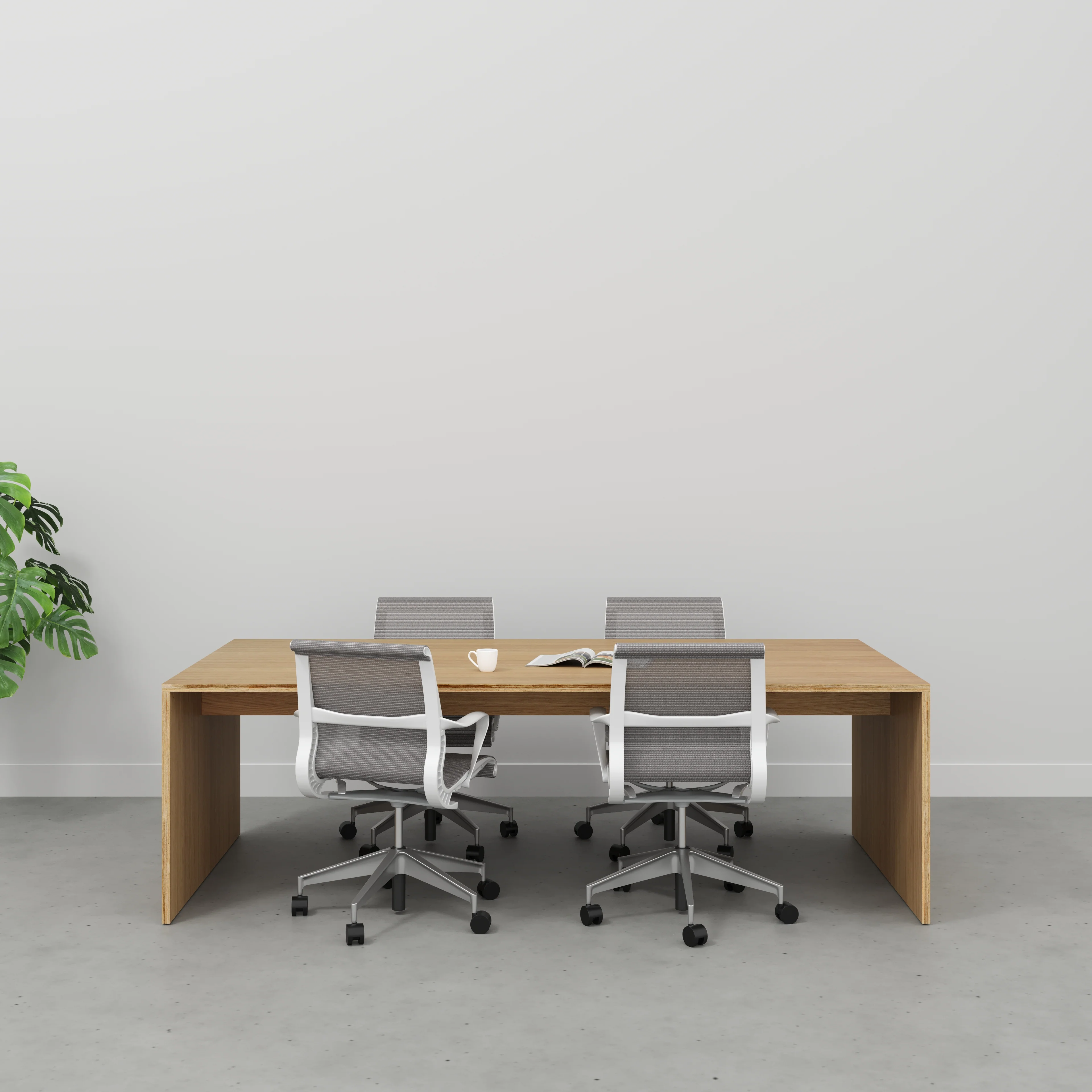 Plywood Table with Solid Sides - Plywood Oak - 2400(w) x 1200(d) x 750(h) - Image 2