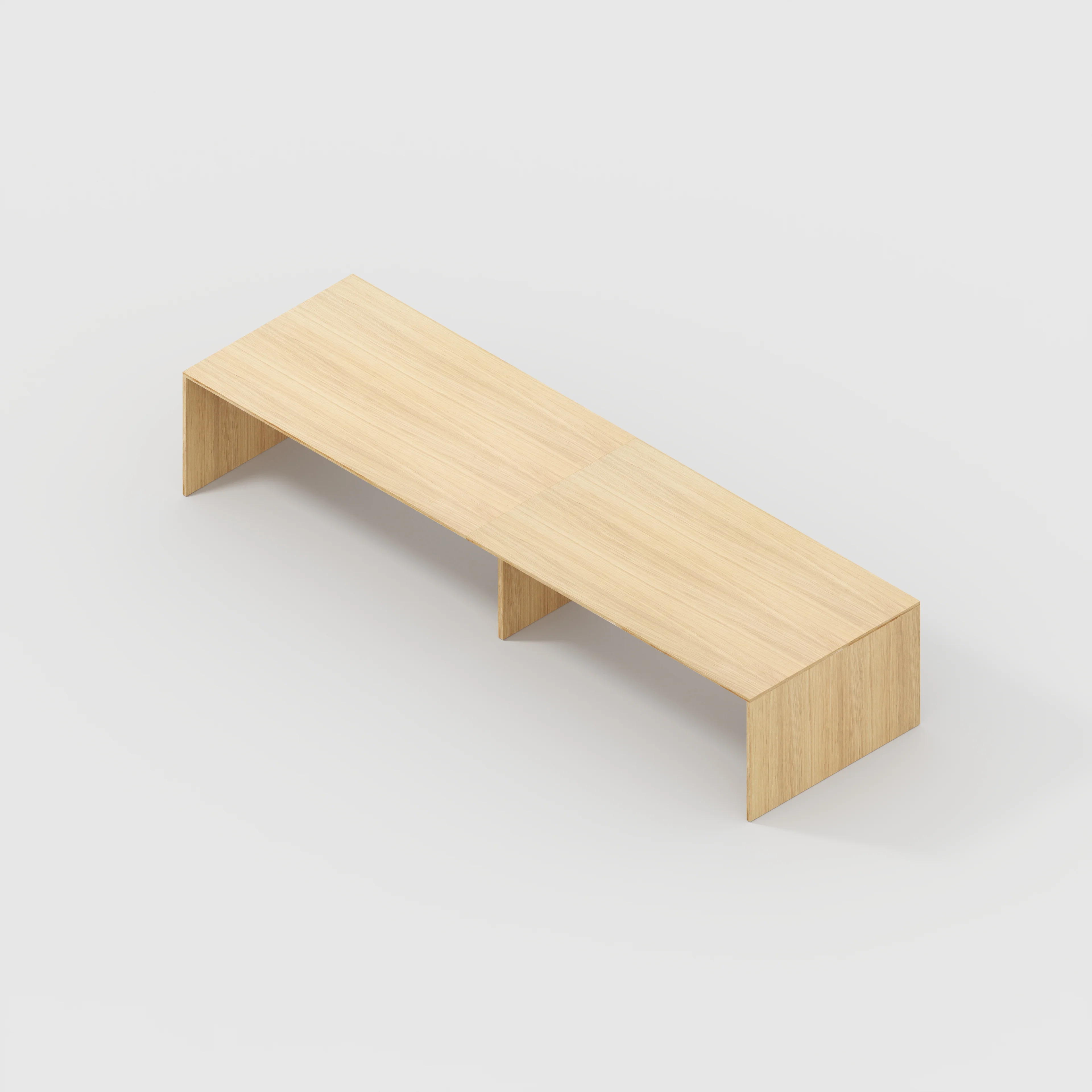 Plywood Table with Solid Sides - Plywood Oak - 4000(w) x 1000(d) x 750(h) - Image 5