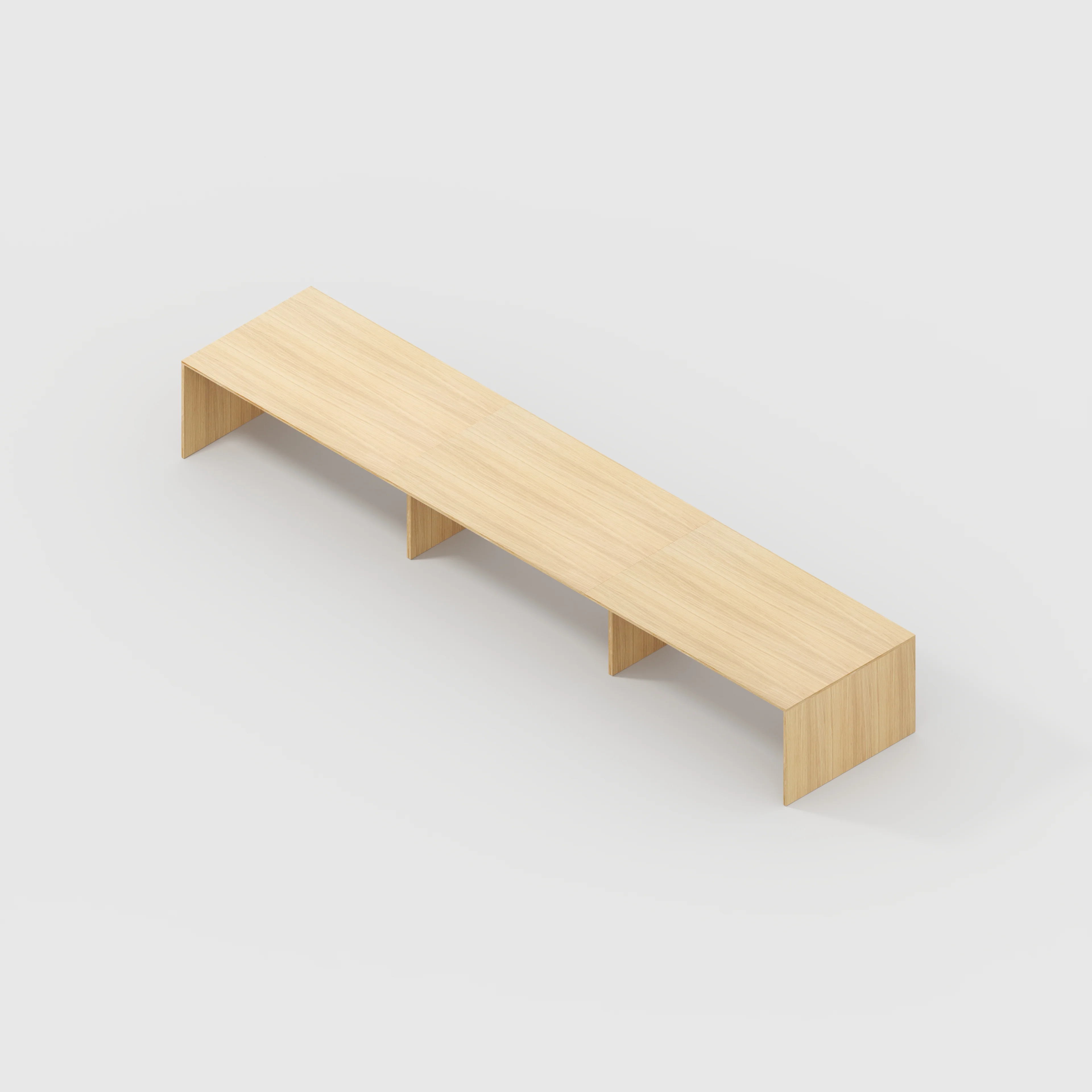 Plywood Table with Solid Sides - Plywood Oak - 5600(w) x 1000(d) x 750(h) - Image 5