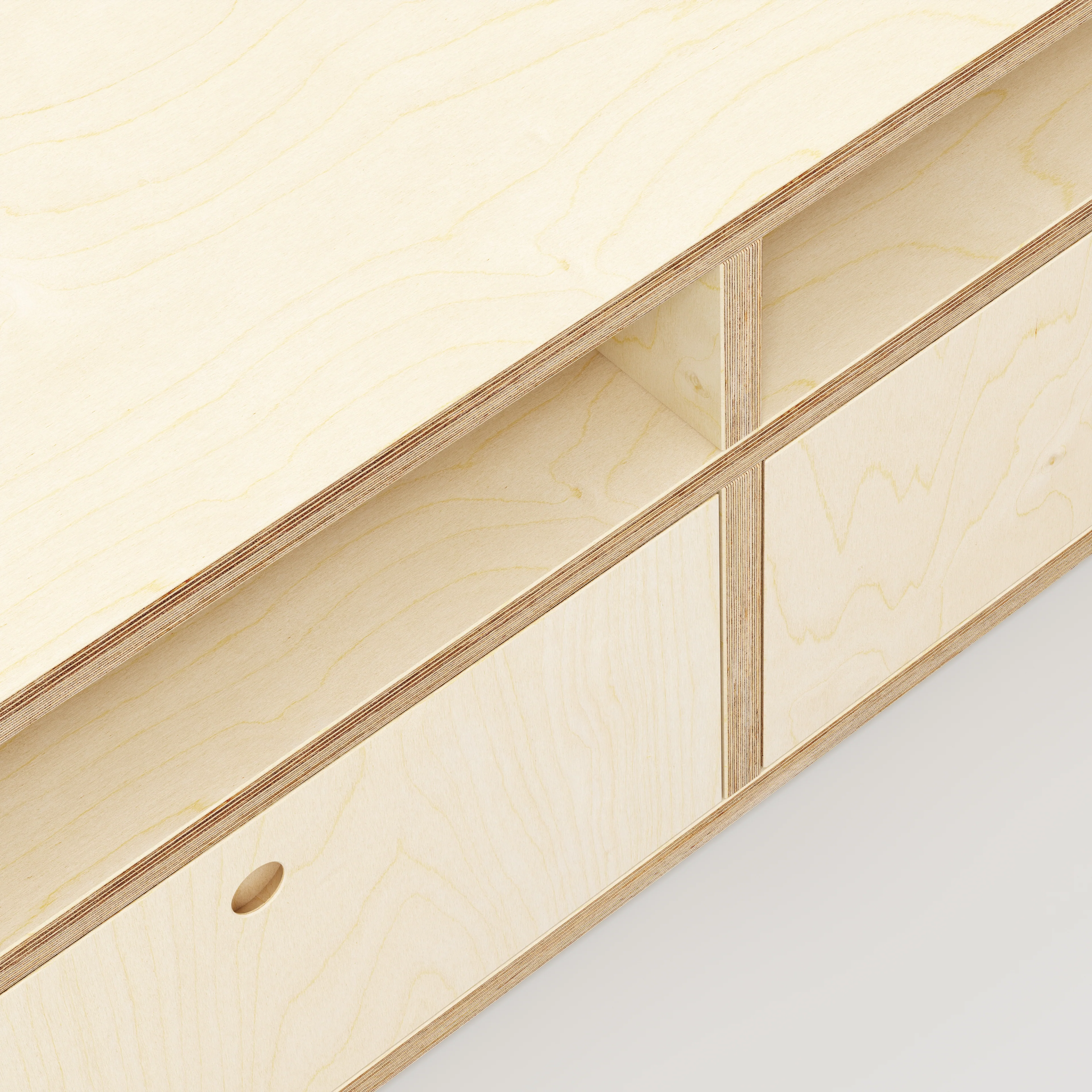 Plywood TV Entertainment Unit - Type 2 - Plywood Birch - 1200(w) x 400(d) x 450(h) - Image 3