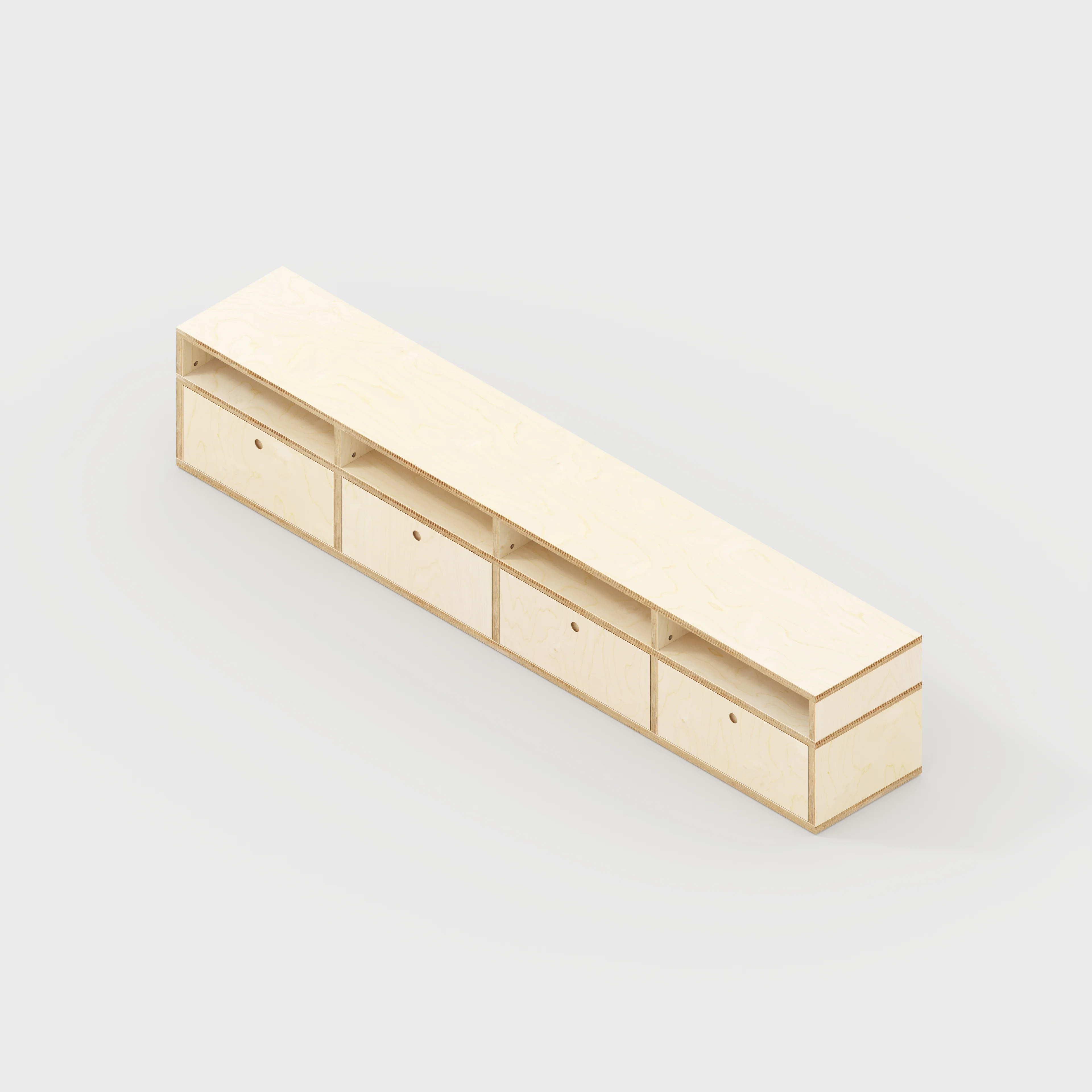 Plywood TV Entertainment Unit - Type 2 - Plywood Birch - 2400(w) x 400(d) x 450(h) - Image 5