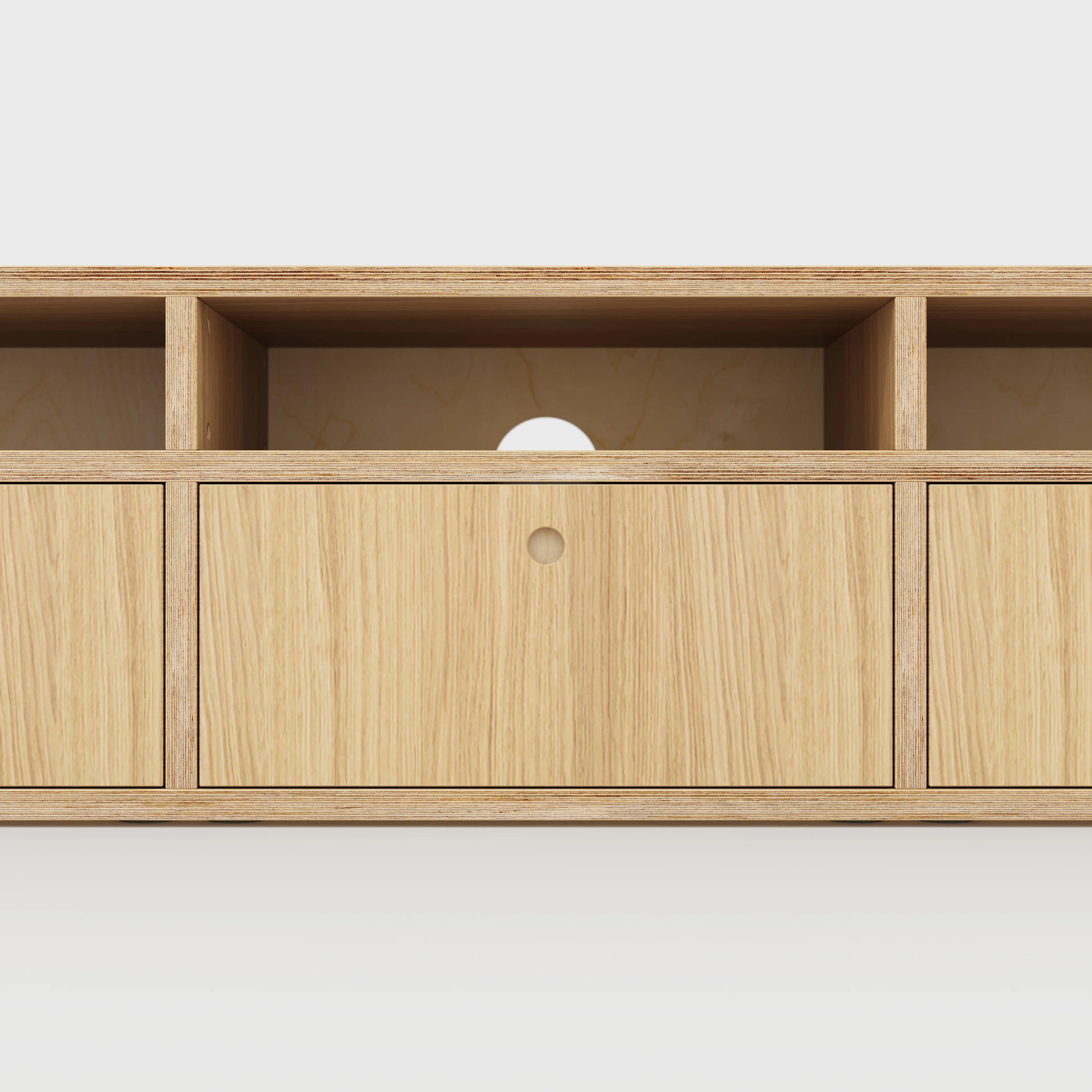 Plywood TV Entertainment Unit - Type 2 - Plywood Oak - 1800(w) x 400(d) x 450(h) - Image 4