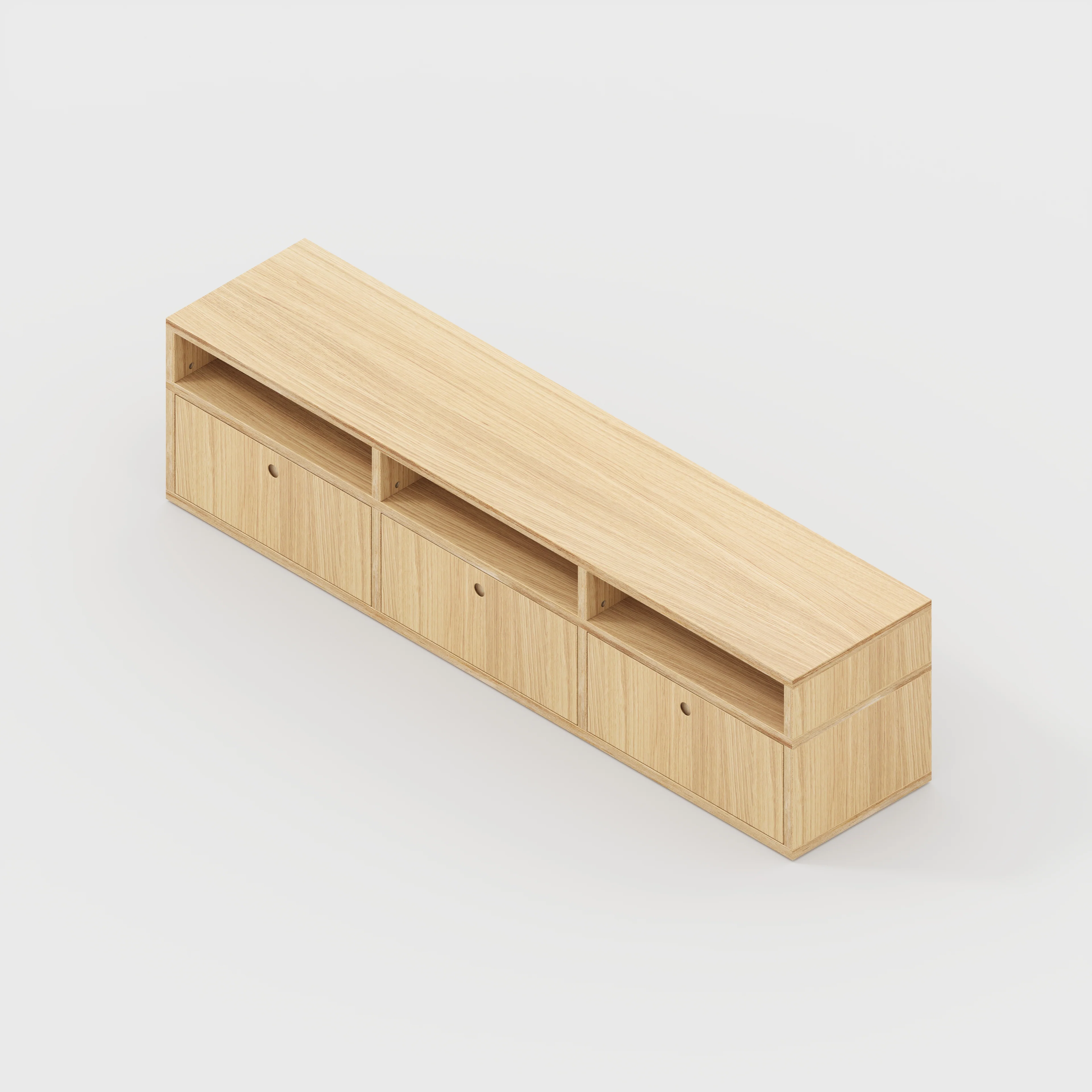 Plywood TV Entertainment Unit - Type 2 - Plywood Oak - 1800(w) x 400(d) x 450(h) - Image 5