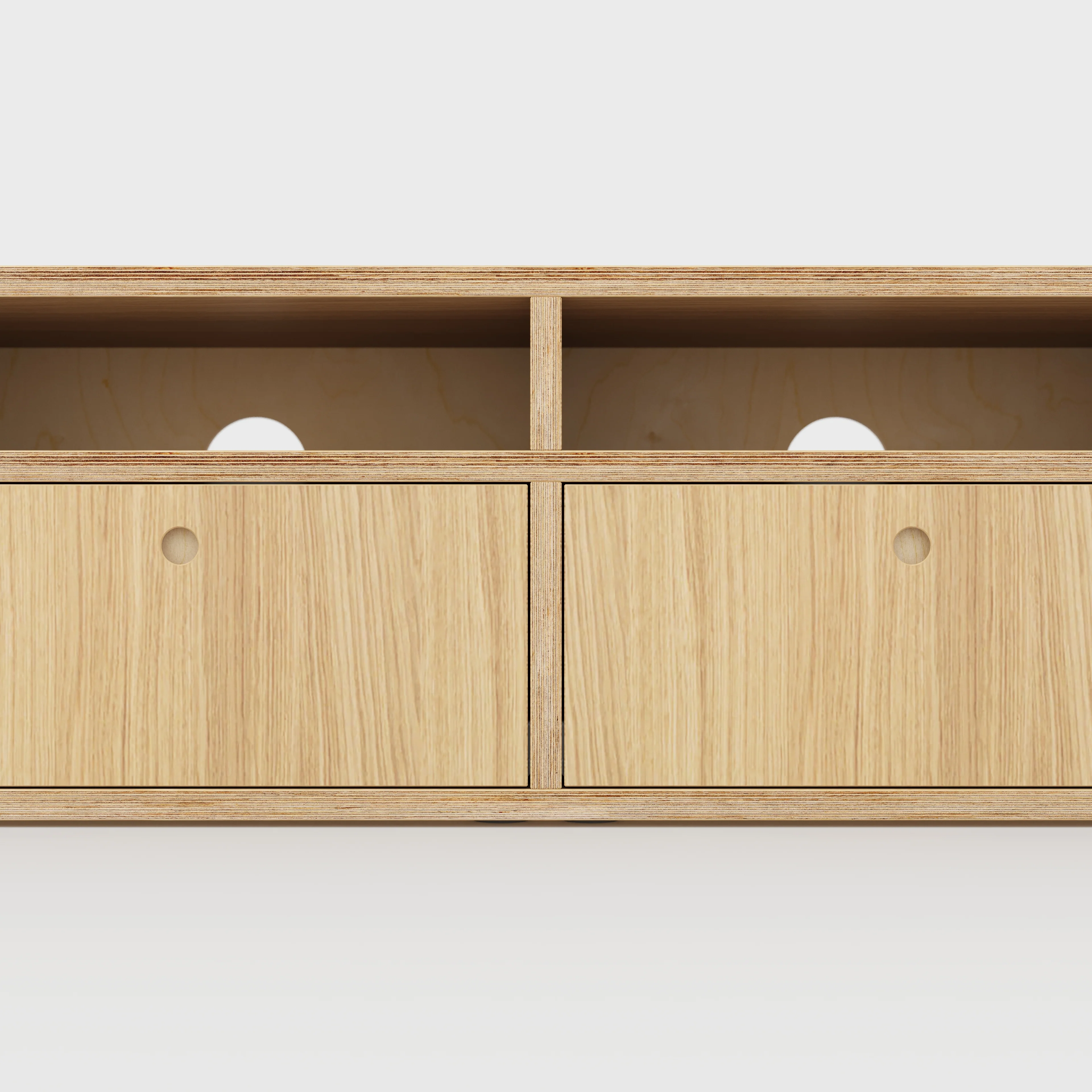 Plywood TV Entertainment Unit - Type 2 - Plywood Oak - 2400(w) x 400(d) x 450(h) - Image 4